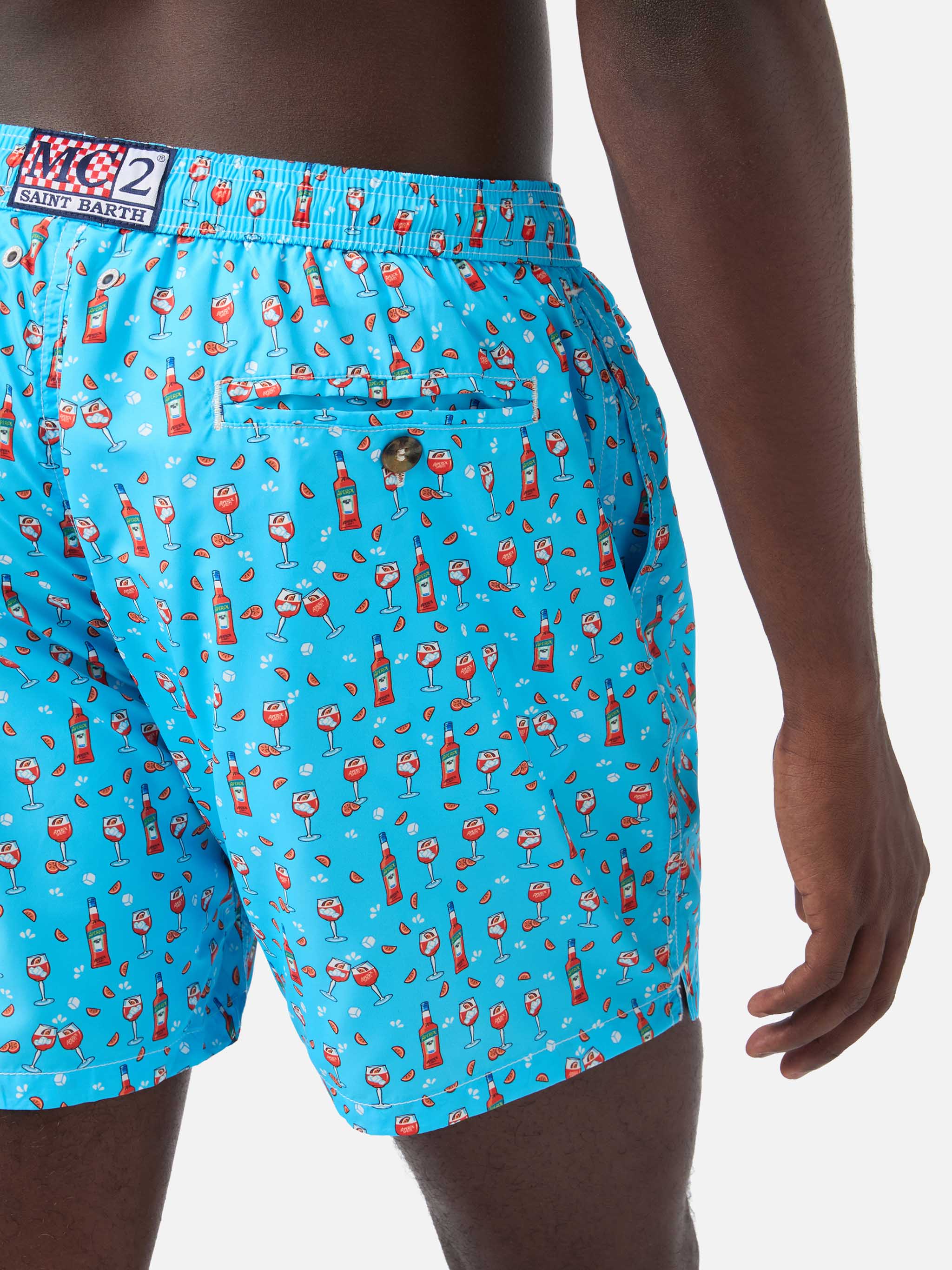 Lightweight fabric swim shorts Lighting with Aperol spritz print | APEROL SPECIAL EDITION - Image 6