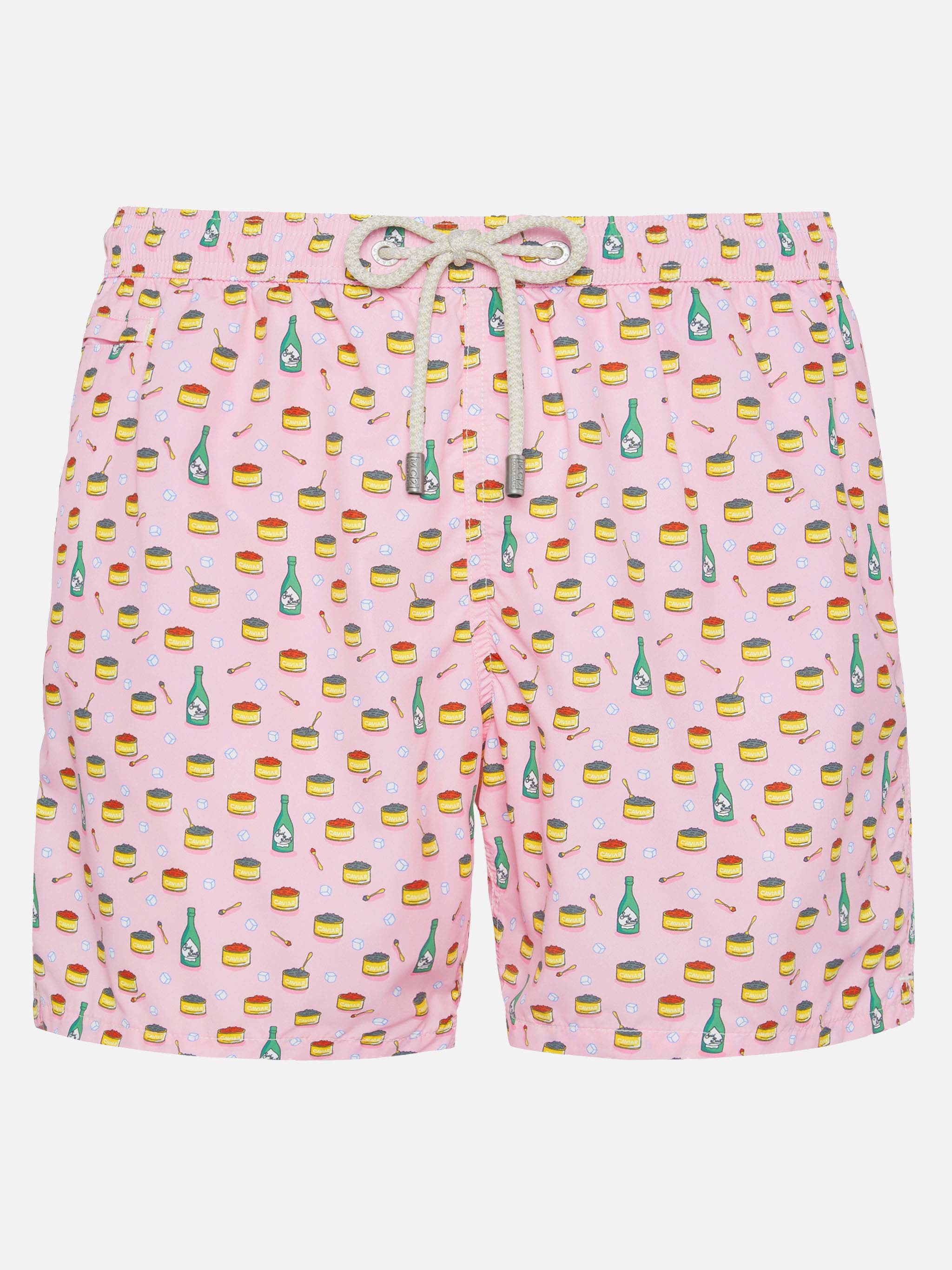 Lightweight fabric swim shorts Lighting with caviar and bollicine print