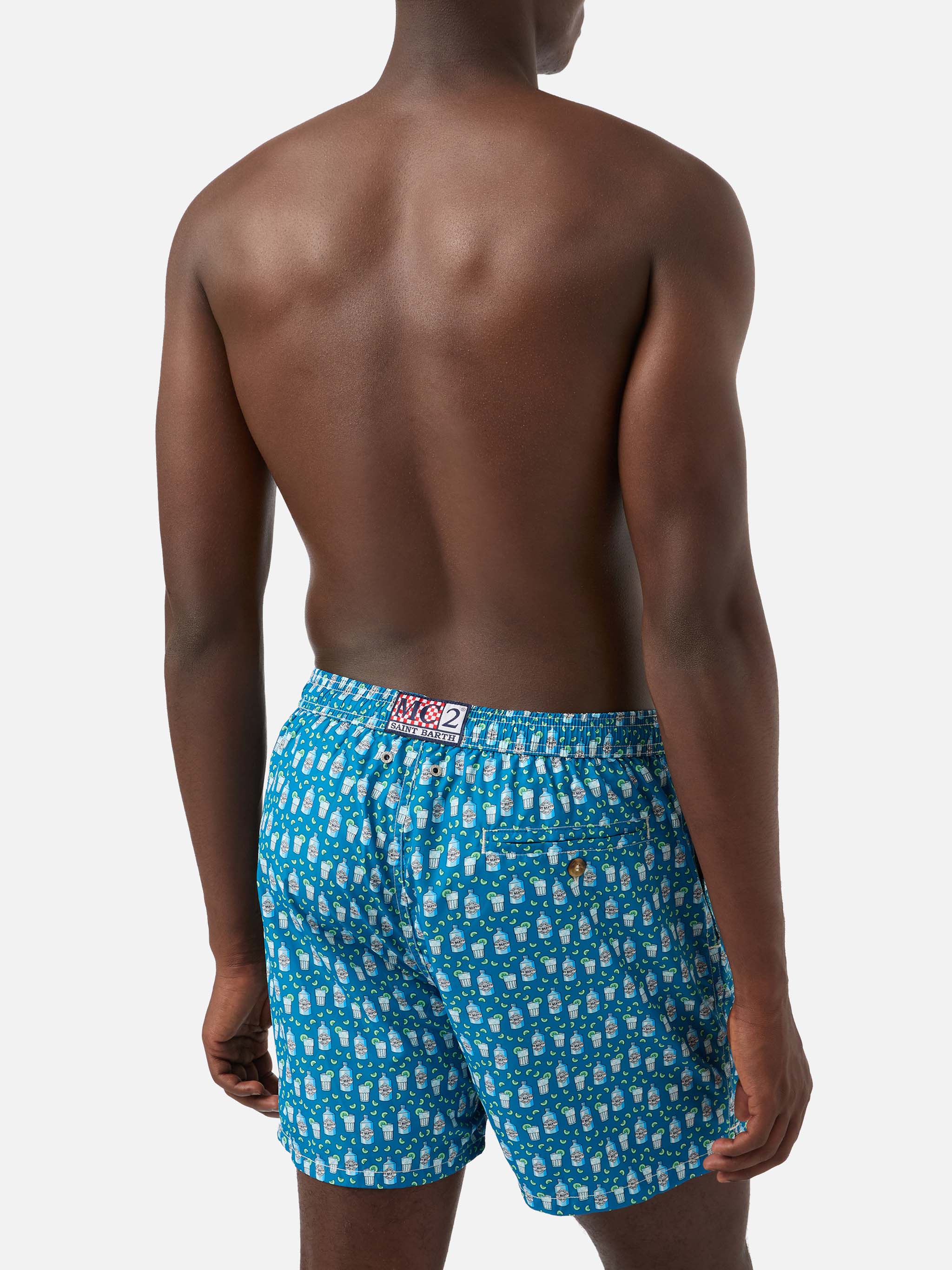 Lightweight fabric swim shorts with cocktail gin tonic print - Image 5