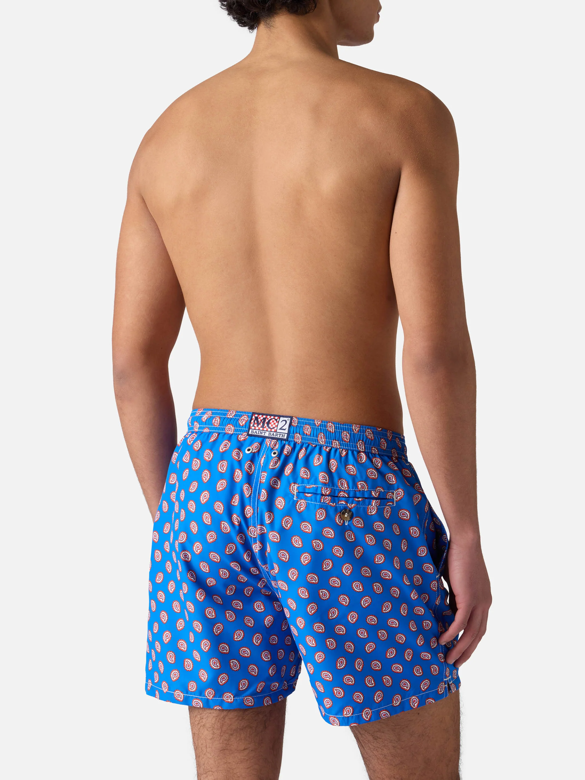 Lightweight fabric swim shorts Lighting with paisley print - Image 5