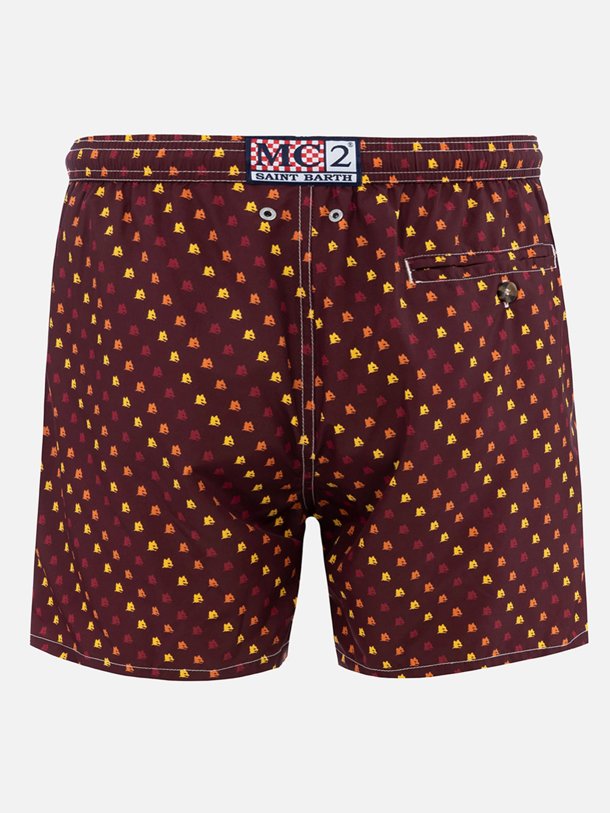 Lightweight fabric swim-shorts Lighting with Roma print | AS ROMA SPECIAL EDITION - Image 2