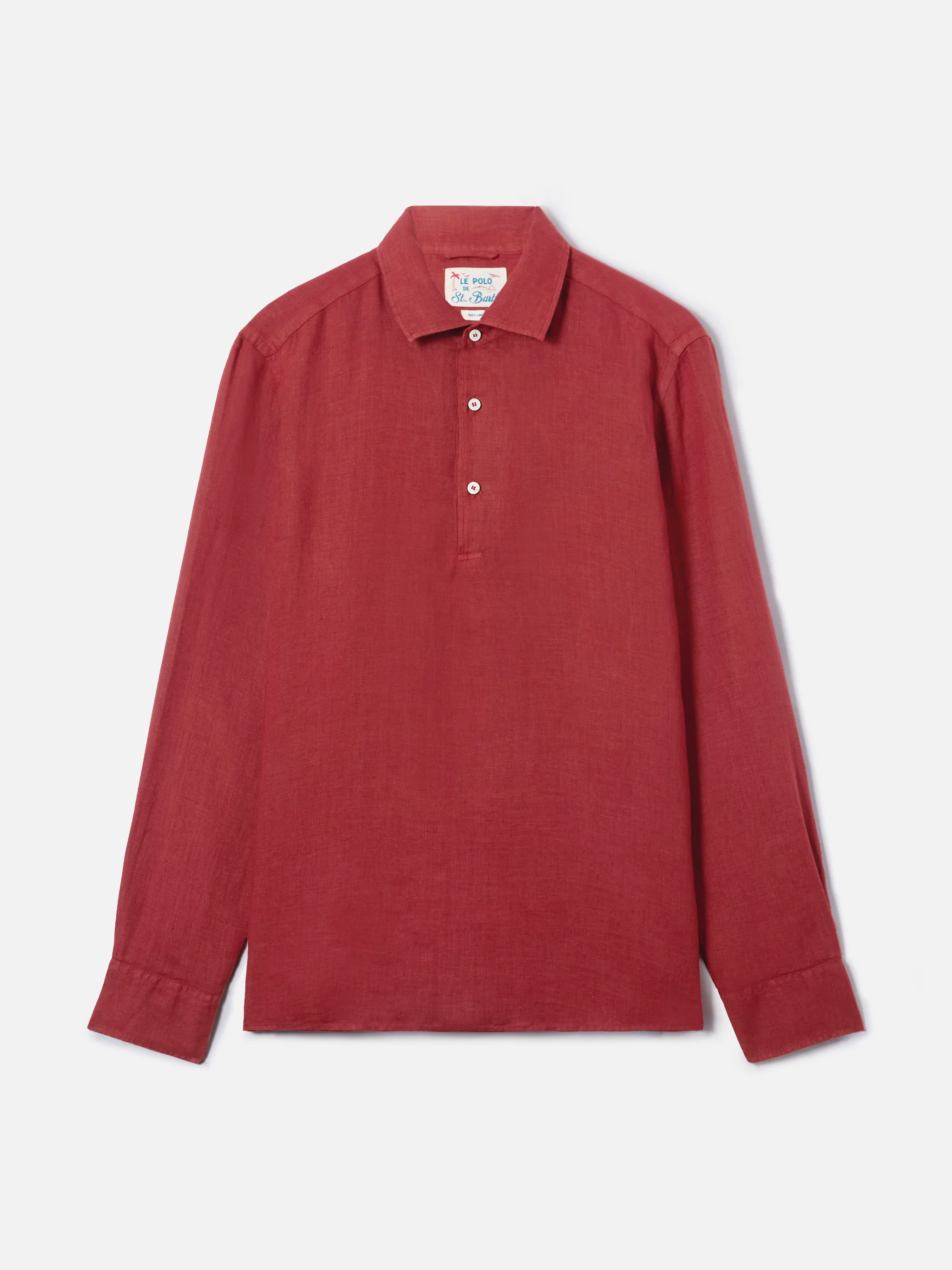 Raphael linen polo in red - Image 5