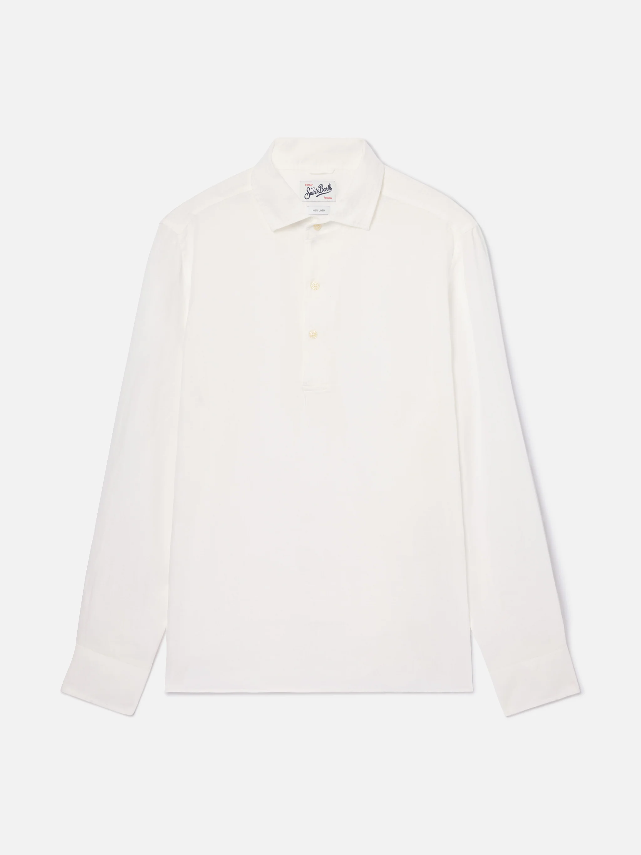 Long-sleeve Raphael linen polo white - Image 4