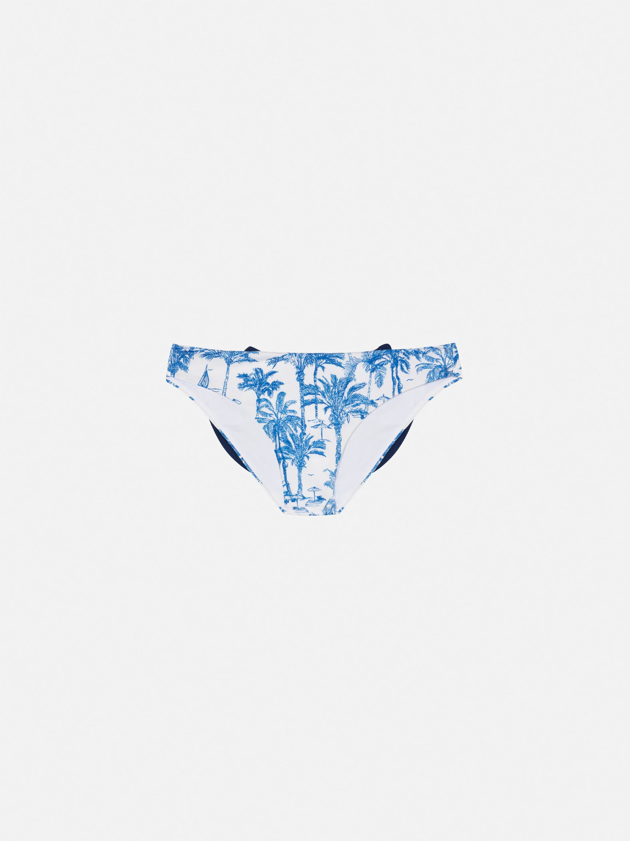 Madame swim briefs with bow and toile de jouy print - Image 2