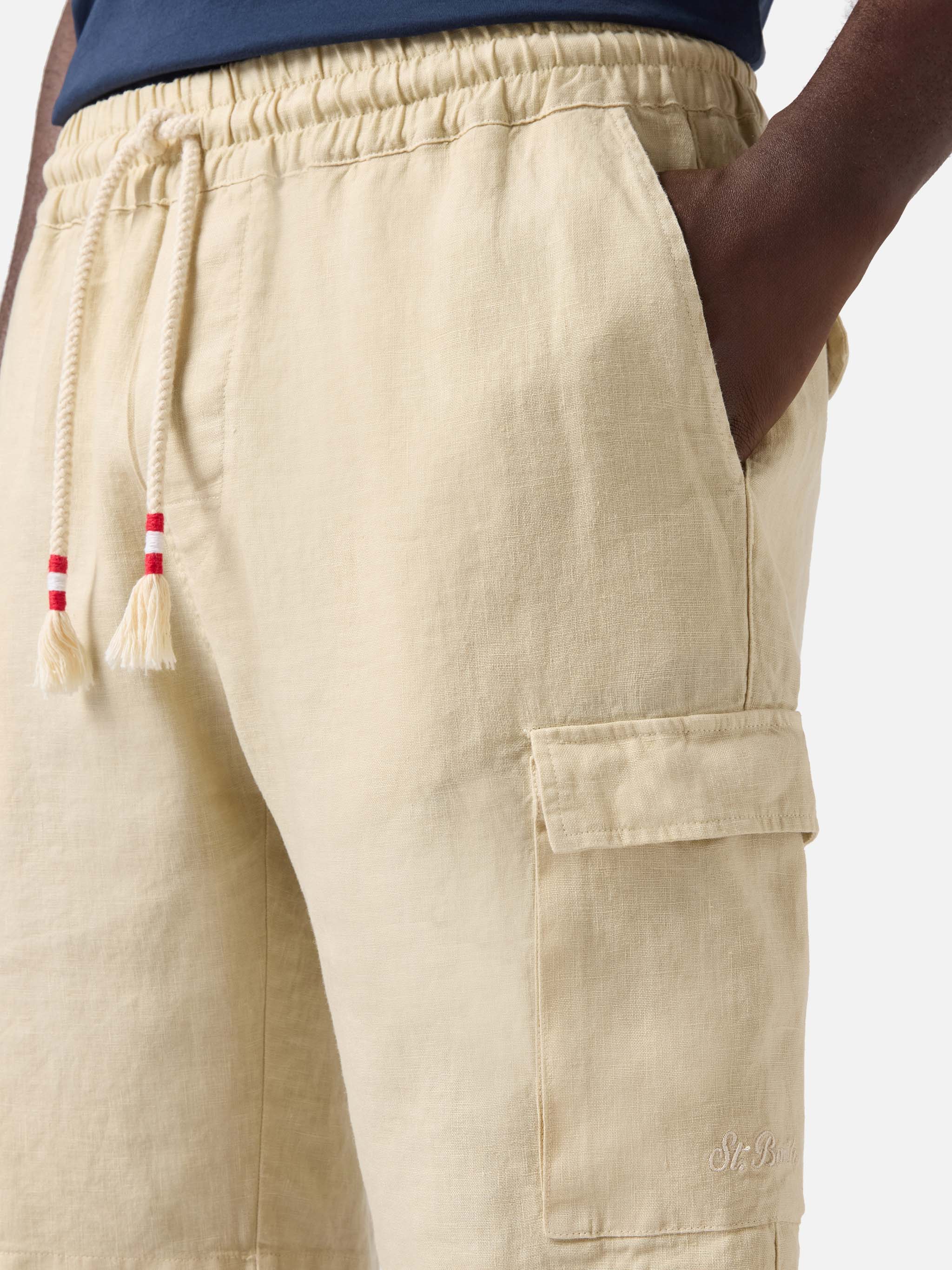 Marseille beige linen bermuda shorts - Image 2