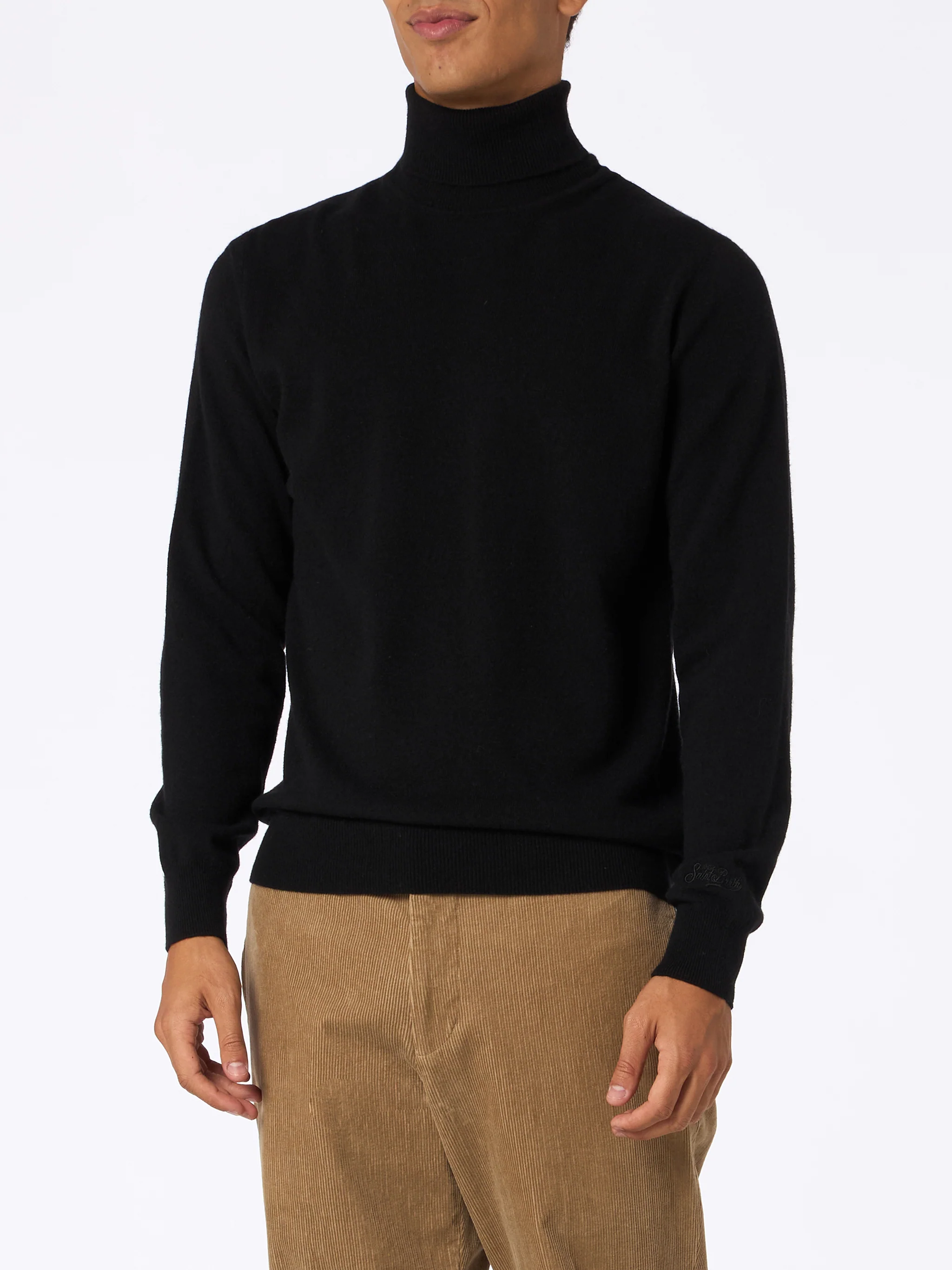 Bond black cashmere blend turtleneck sweater