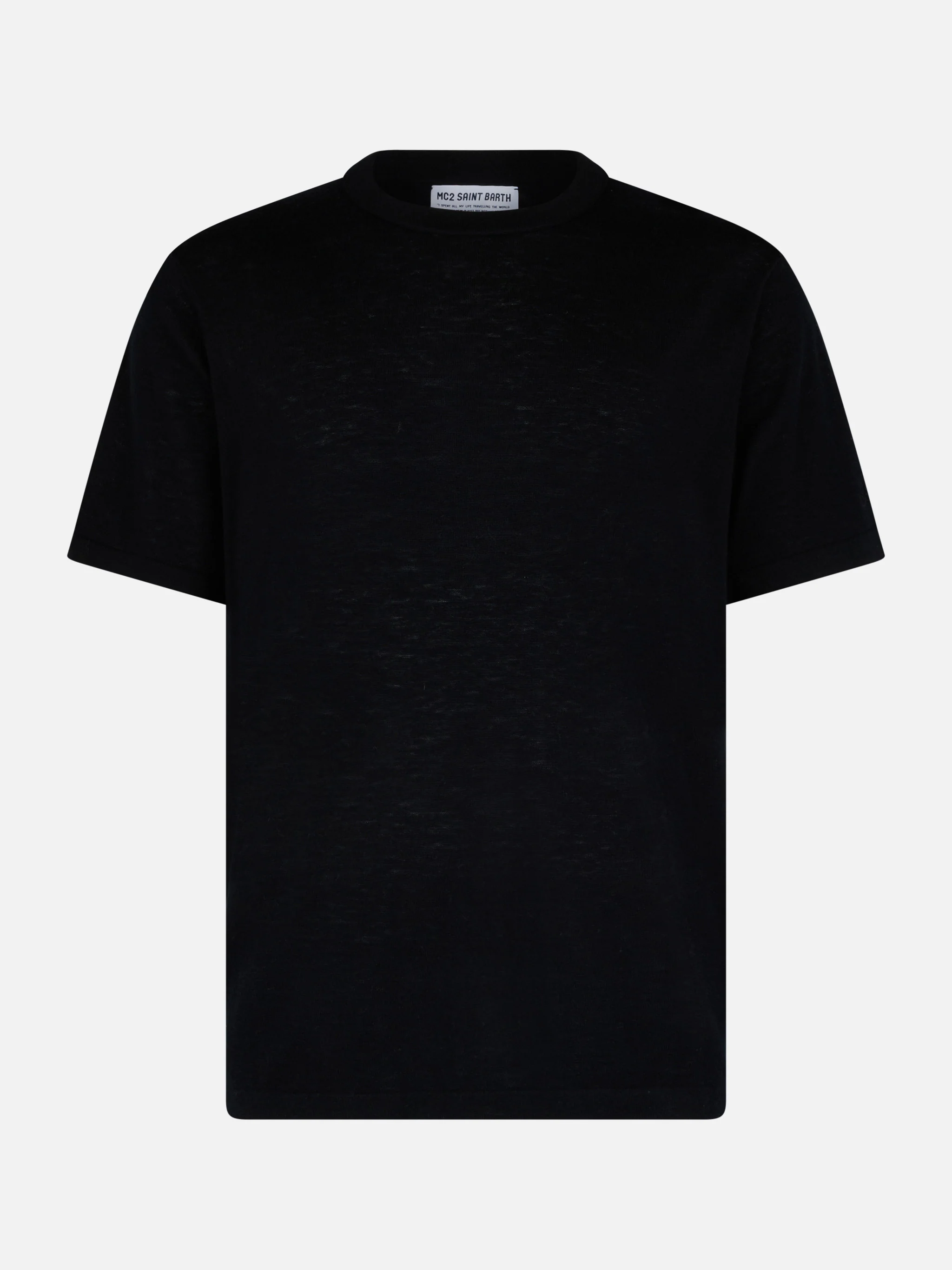Black t-shirt Scott in MERINO WOOL and CASHMERE