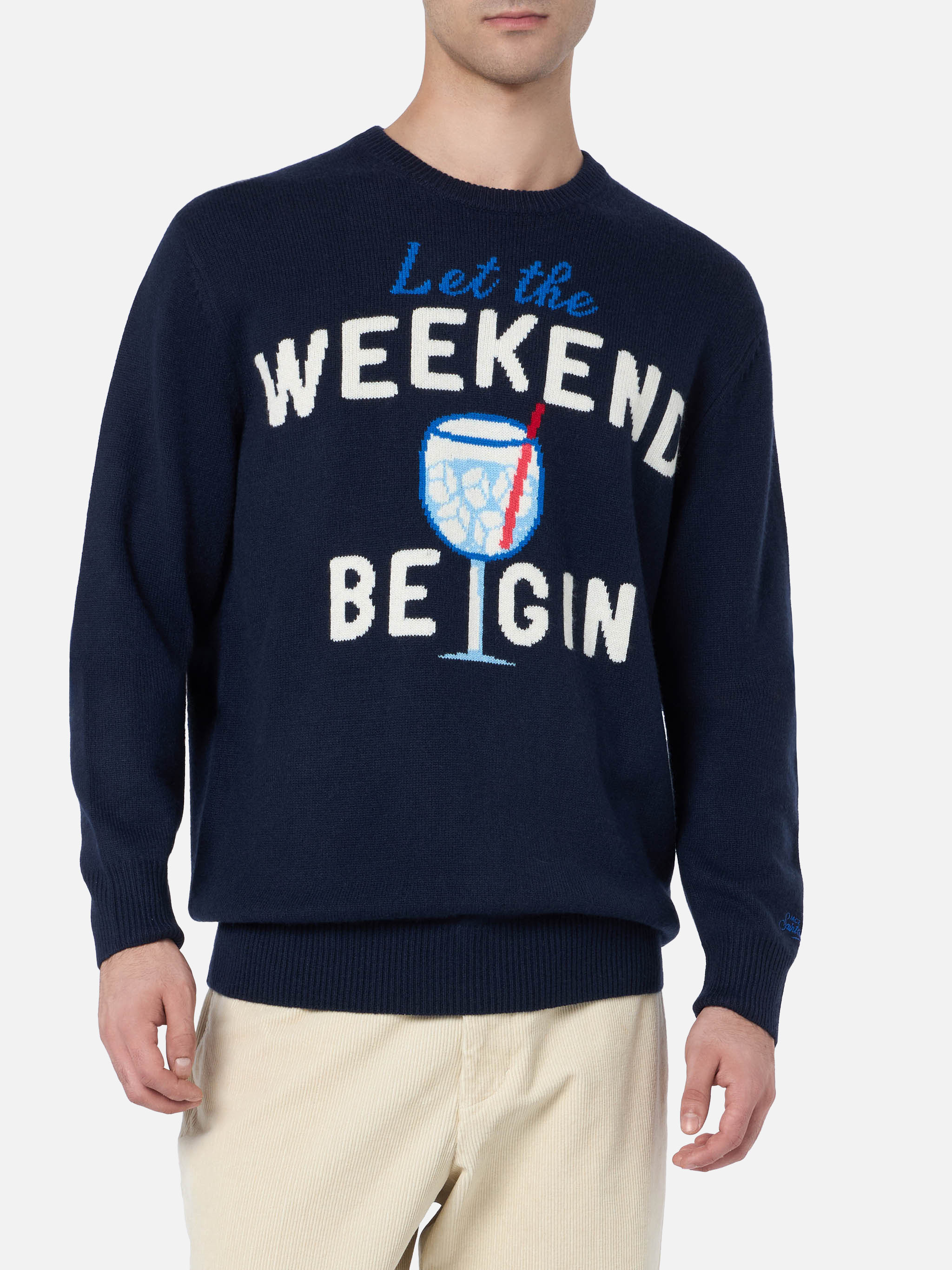 Crewneck sweater Heron with Weekend be gin jacquard