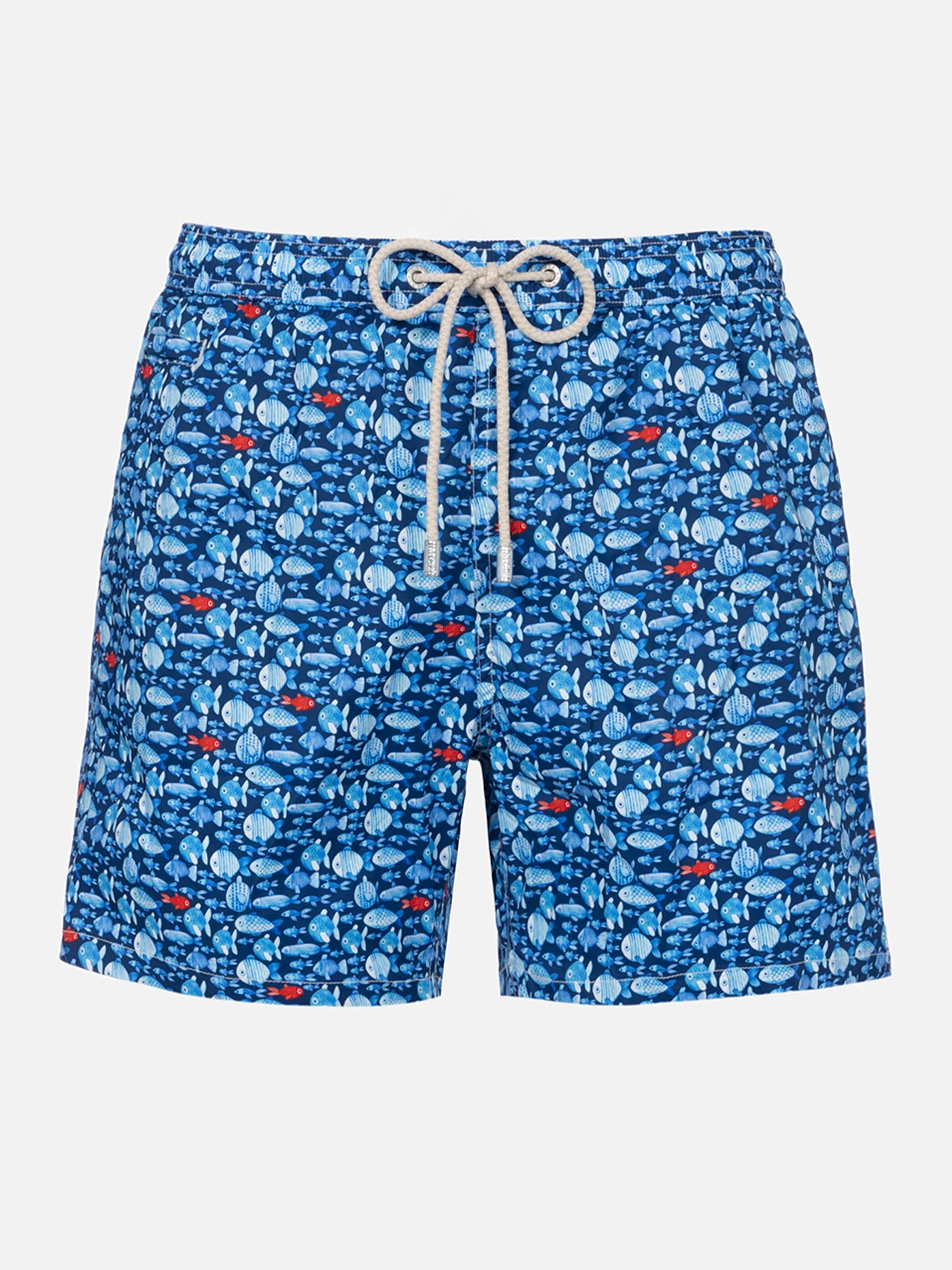 Comfort Light classic stretch swim shorts with fishes print