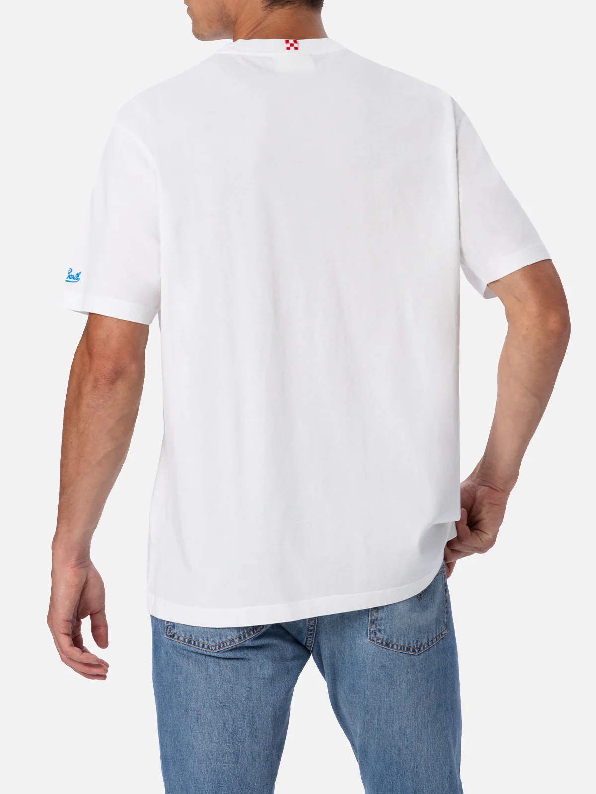 Cotton t-shirt with gin tonic cocktail print and embroidery - Image 3