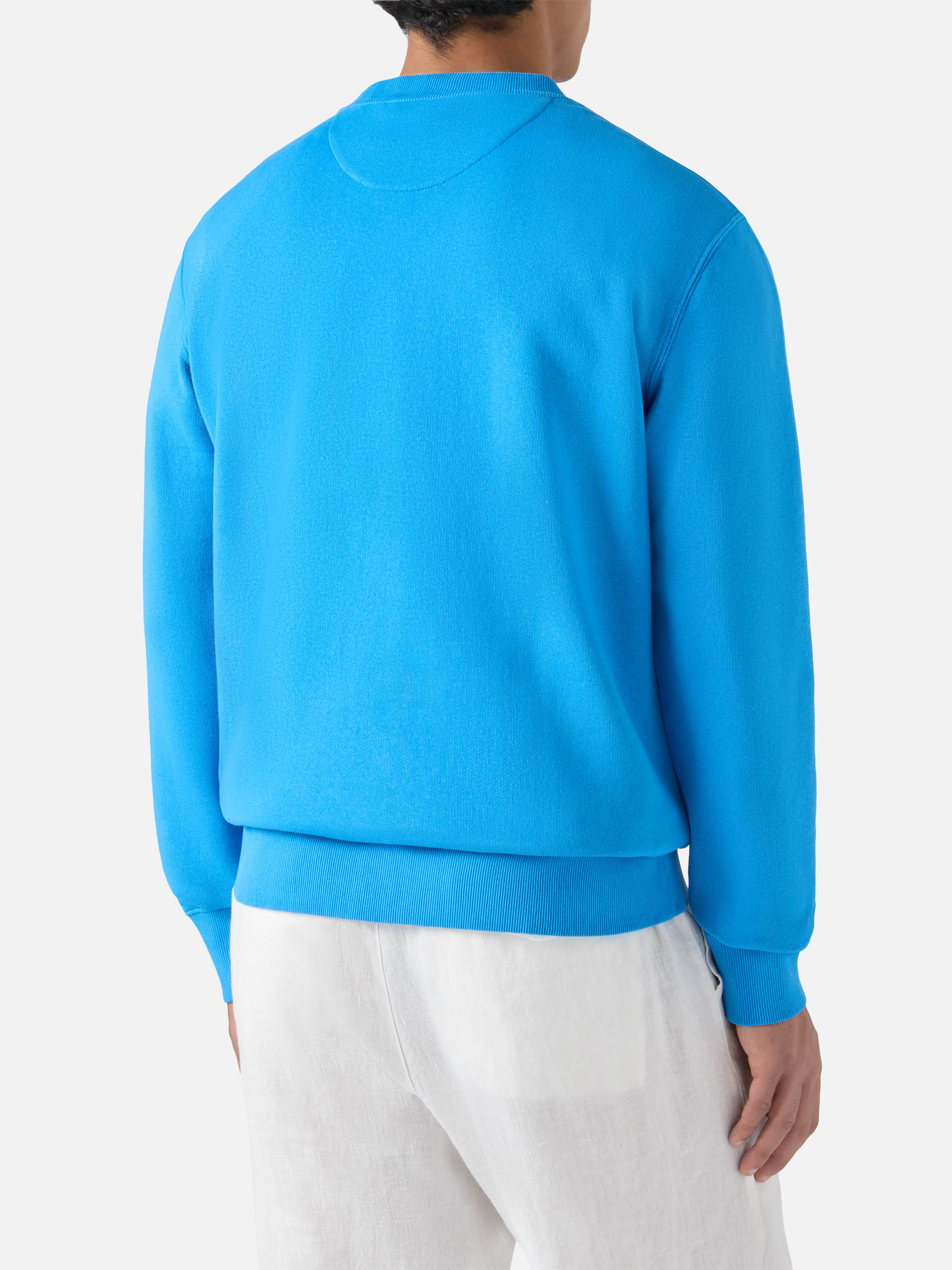 Man crewneck cotton fleece sweatshirt Cooper with embroidery - Image 3