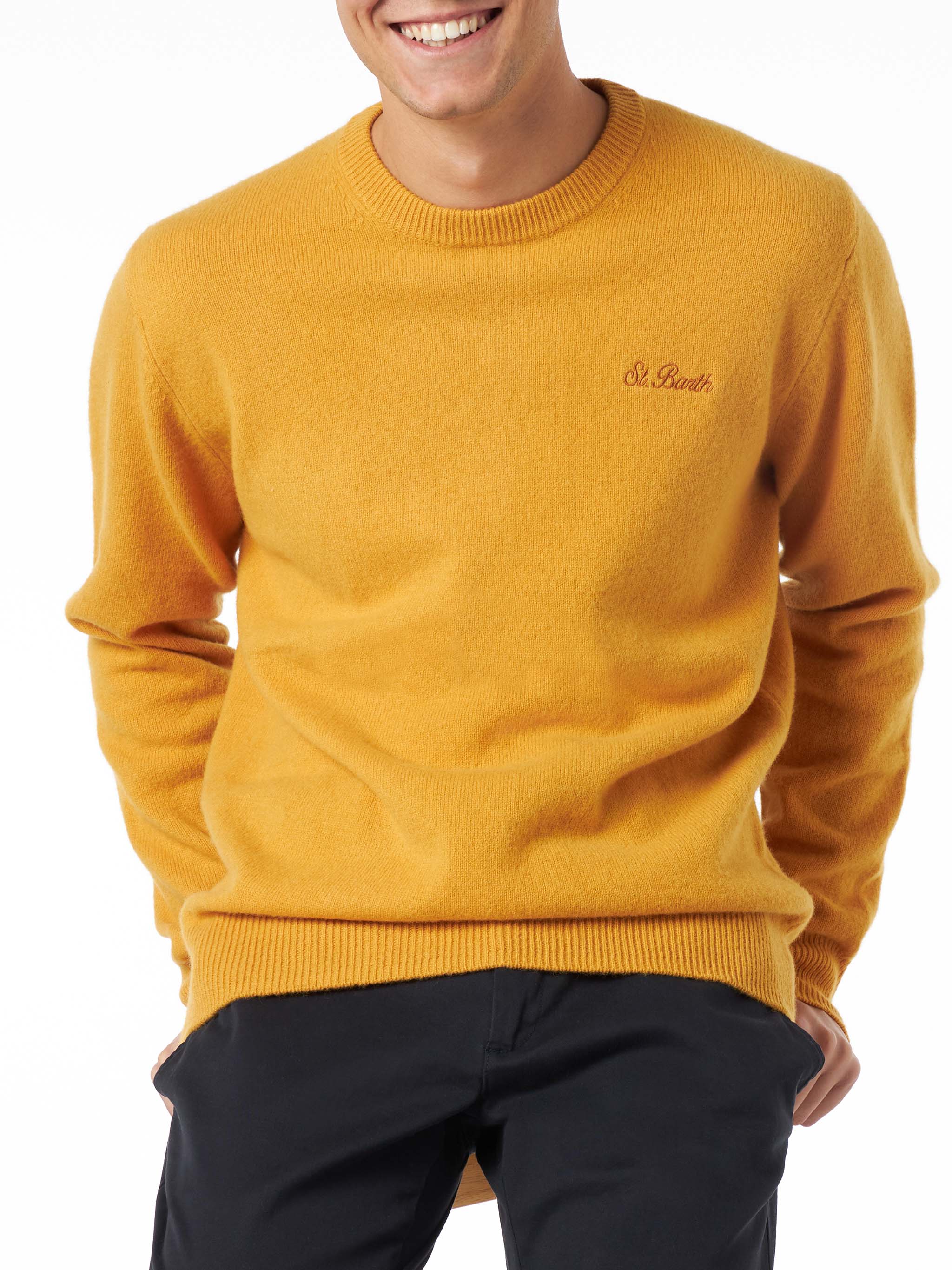 Ochre yellow sweater Regent in lambswool