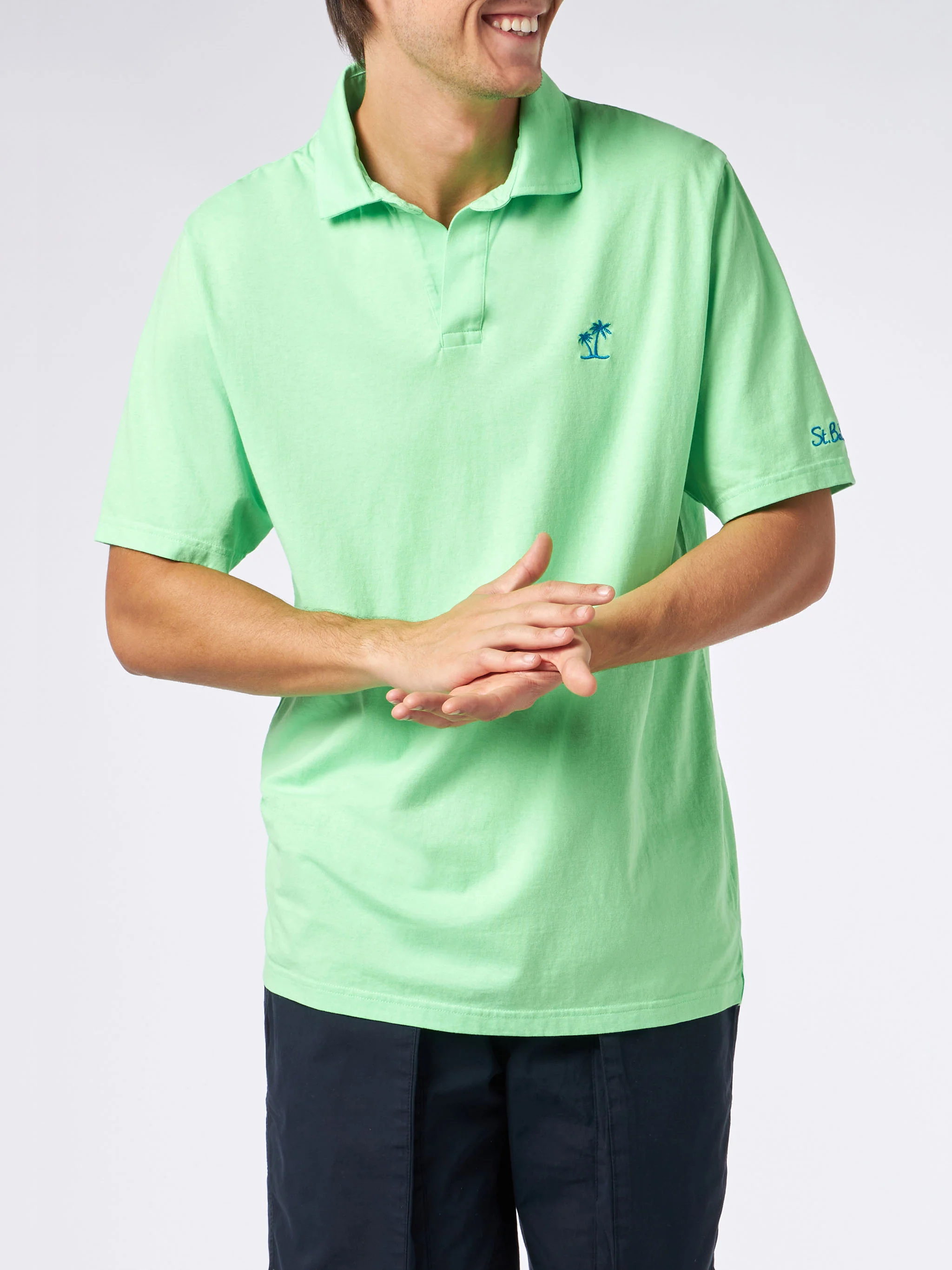Brighton green cotton jersey polo