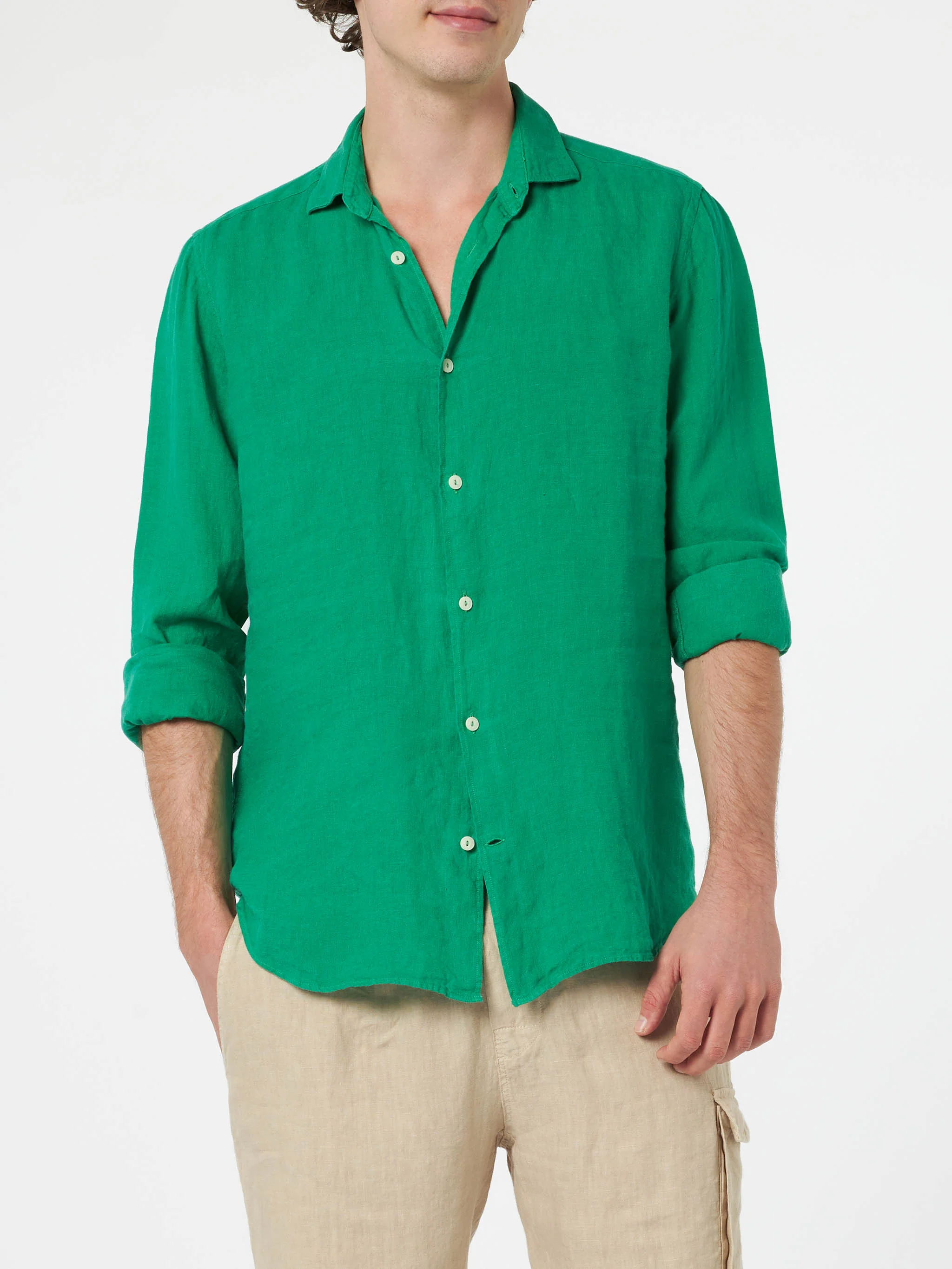 Pamplona linen shirt in green
