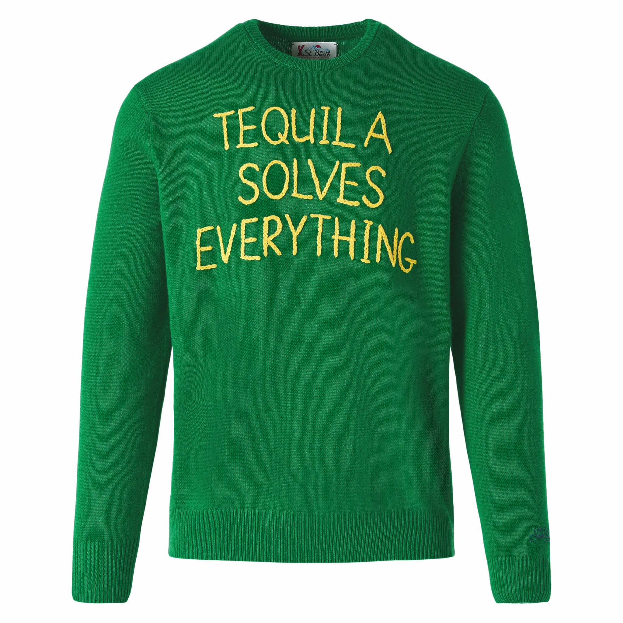 Crewneck sweater with Tequila solves everything embroidery - Image 2