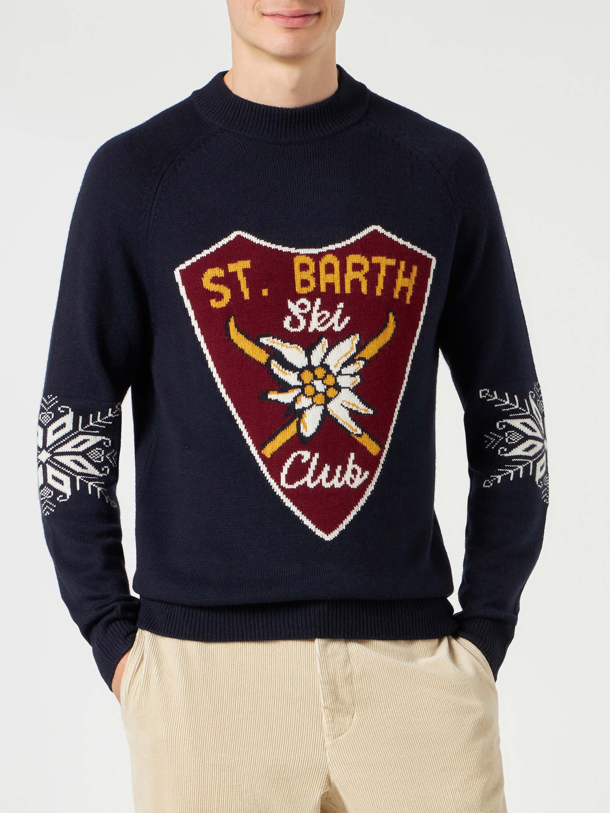 Half-turtleneck sweater Davos with Alpine jacquard