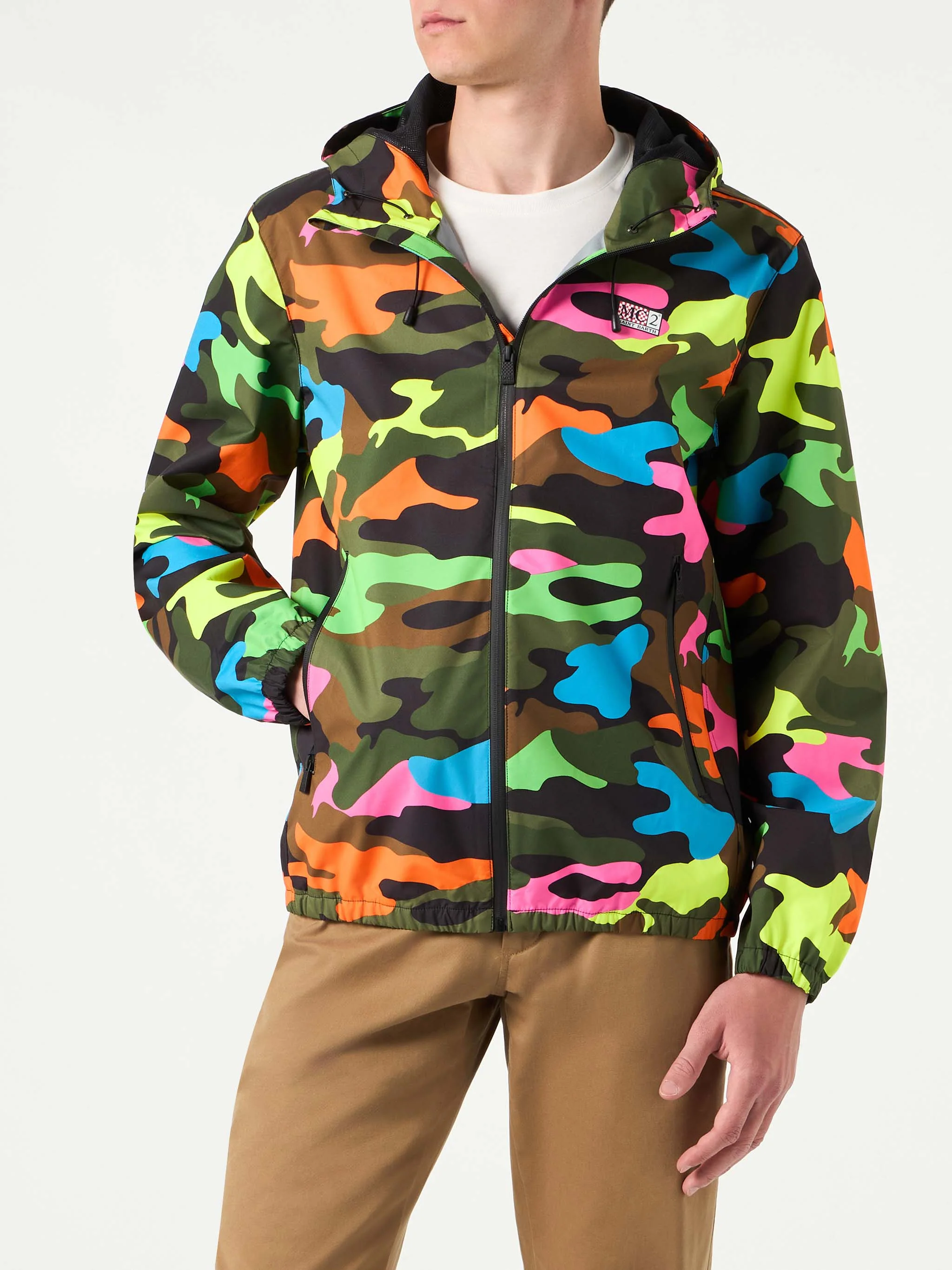 Kauris fluo camouflage windbreaker jacket