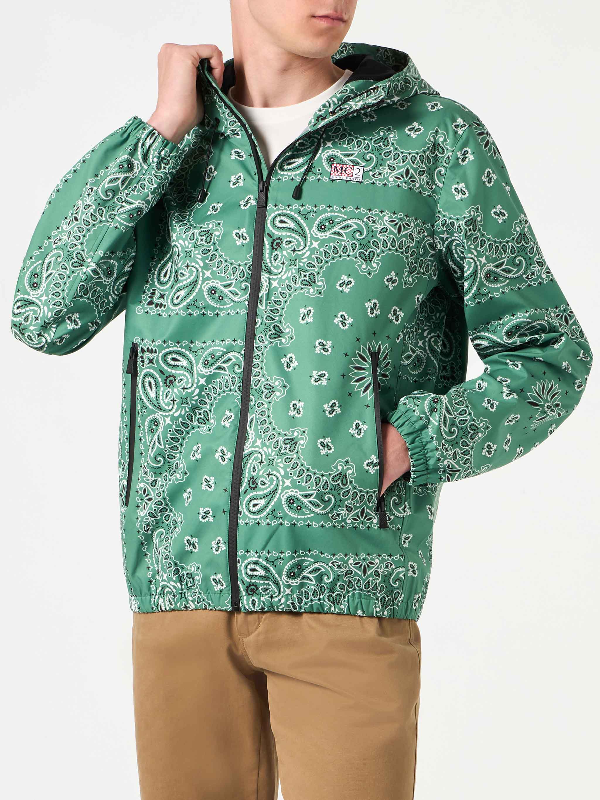 Kauris military green bandana windbreaker jacket