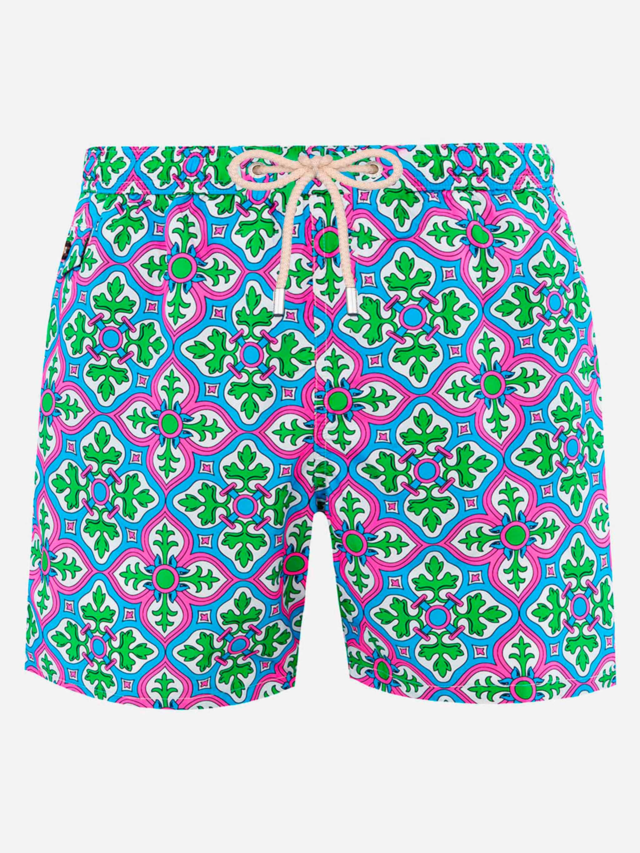 Lighting majolica print swim shorts
