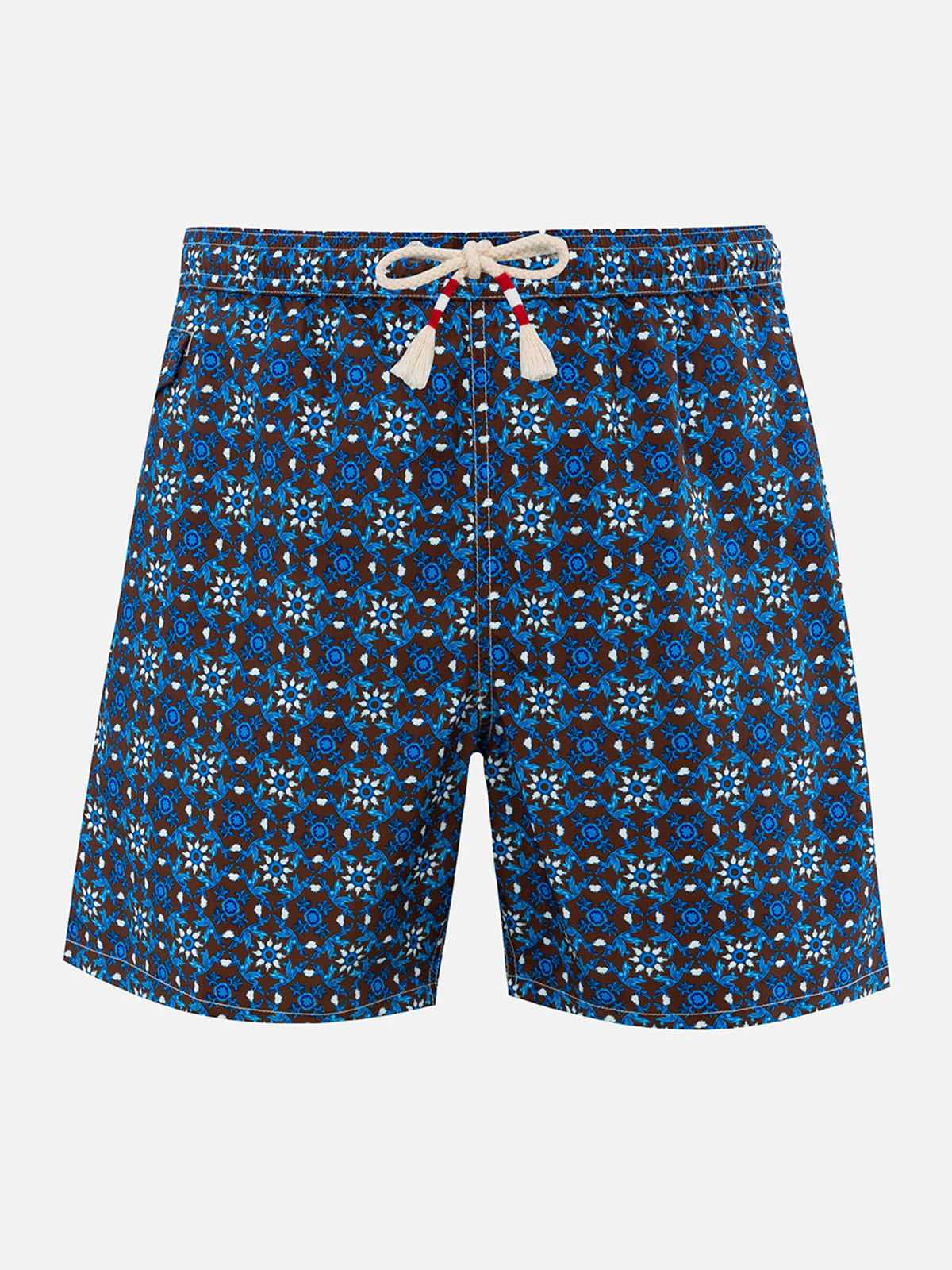 Lighting majolica print swim shorts