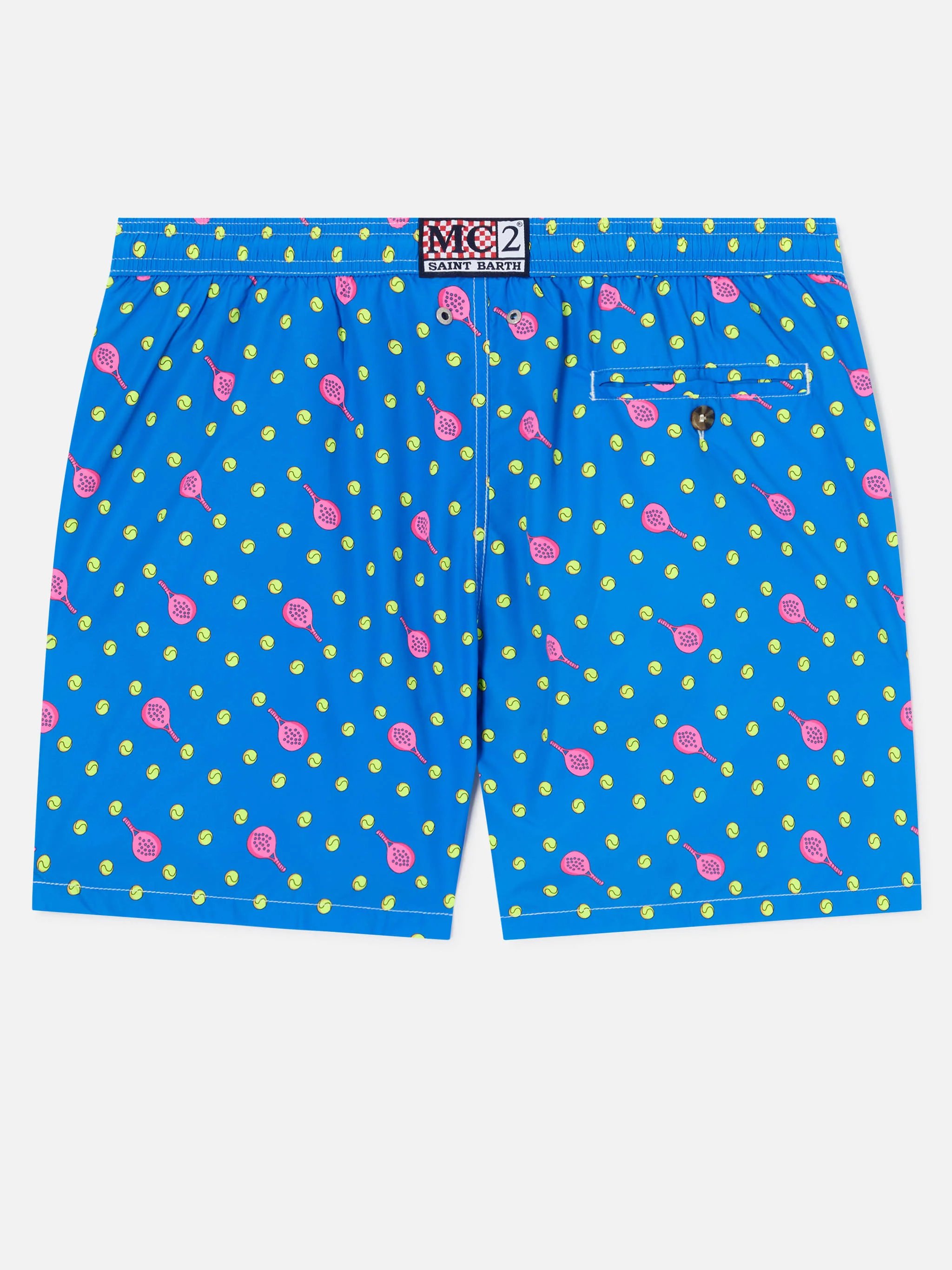 Lighting Micro Fantasy swim shorts in technical fabric with padel pattern in blue and multicolor - Image 2