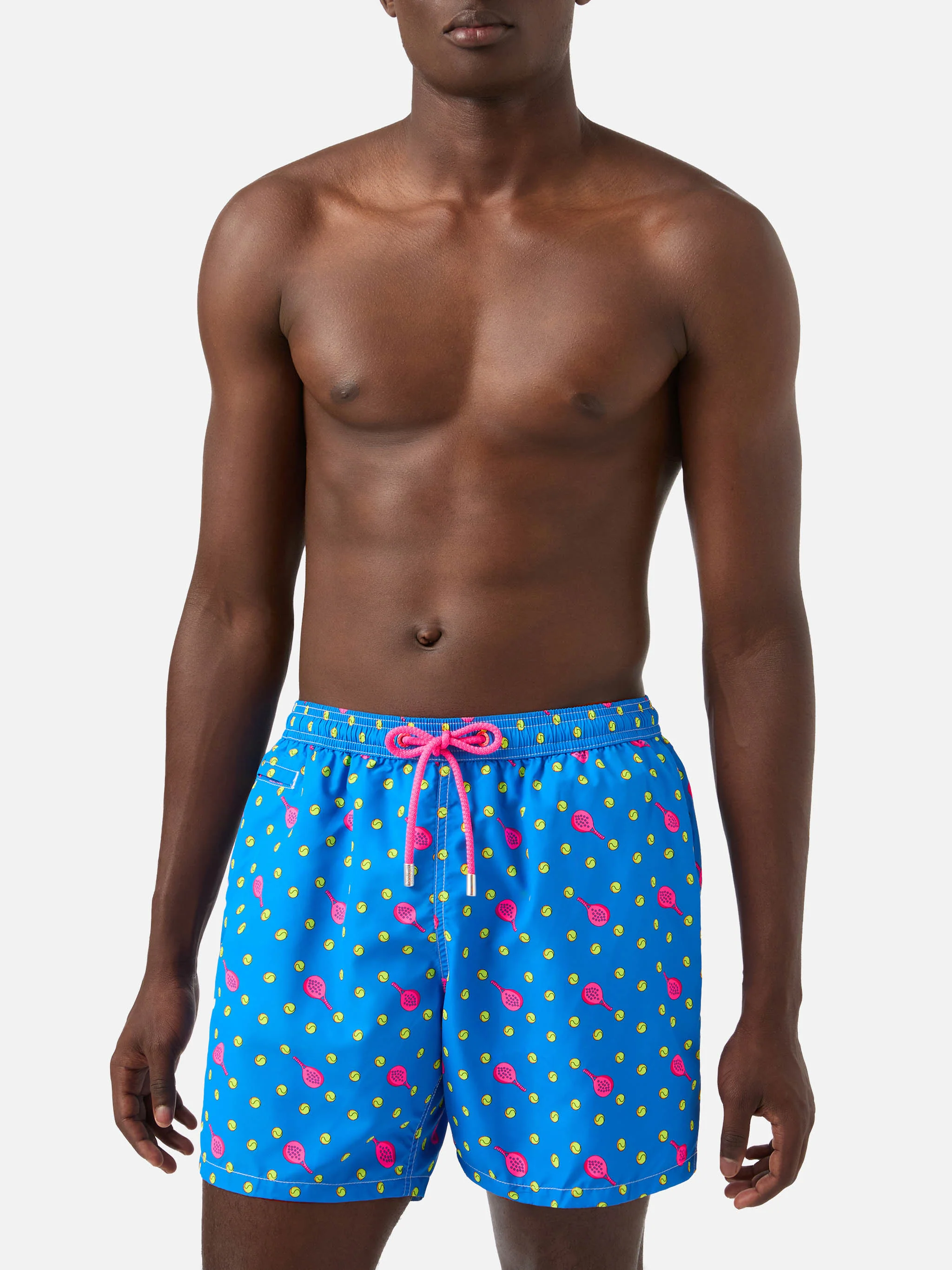 Lighting Micro Fantasy swim shorts in technical fabric with padel pattern in blue and multicolor - Image 3
