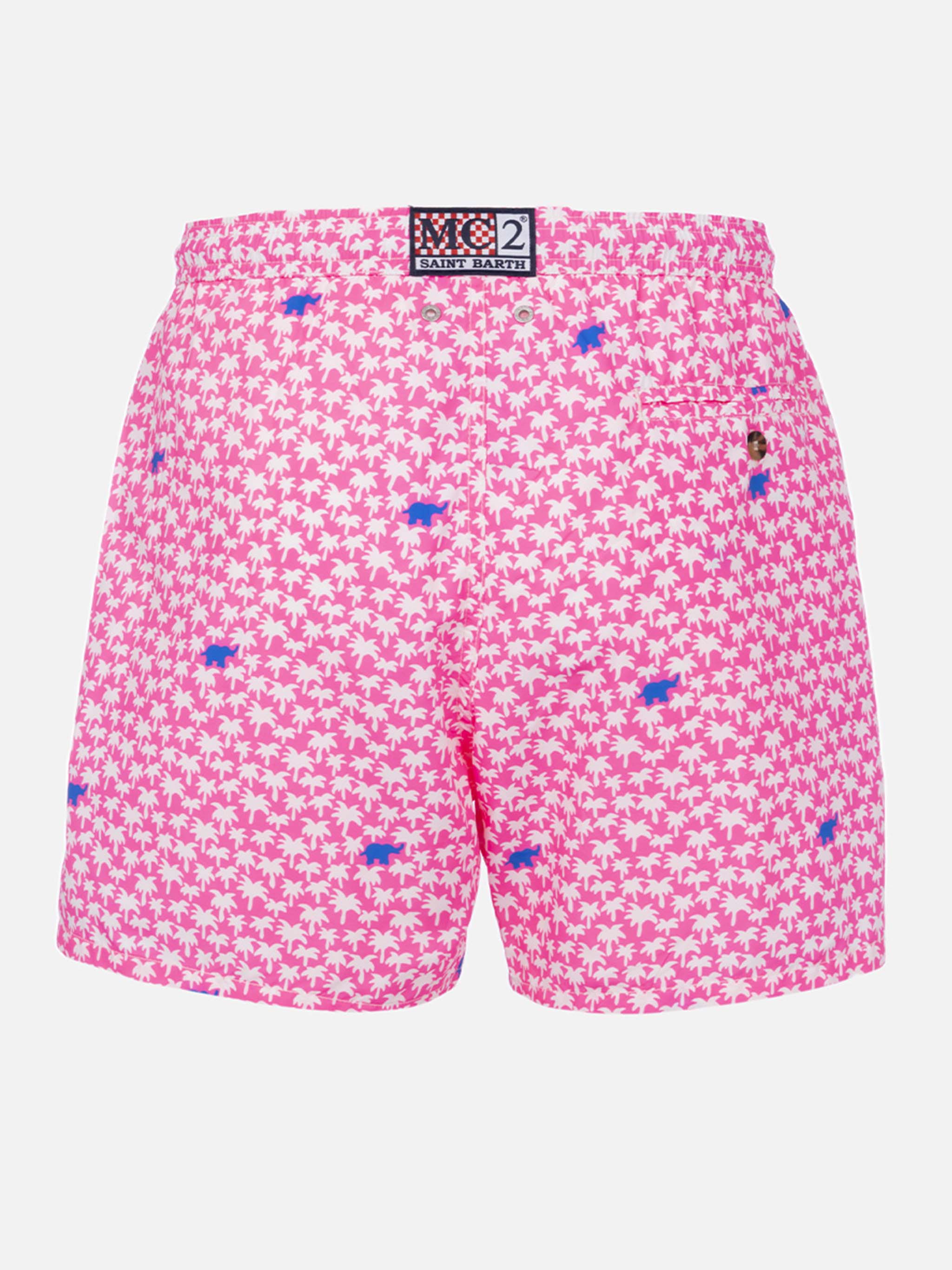 Man lightweight fabric swim-shorts Lighting Micro Fantasy with palms print - Image 2
