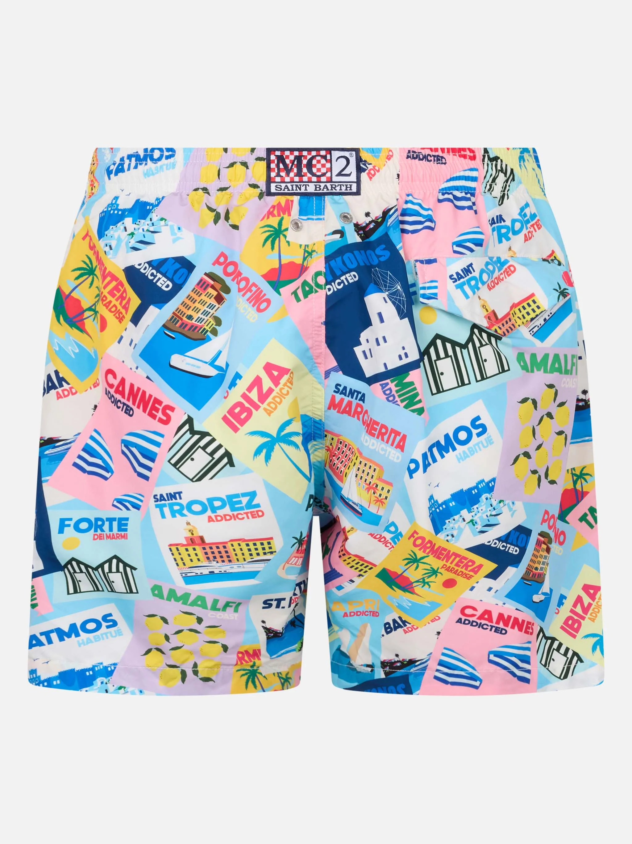 Lighting swim shorts with postcard print - Image 2