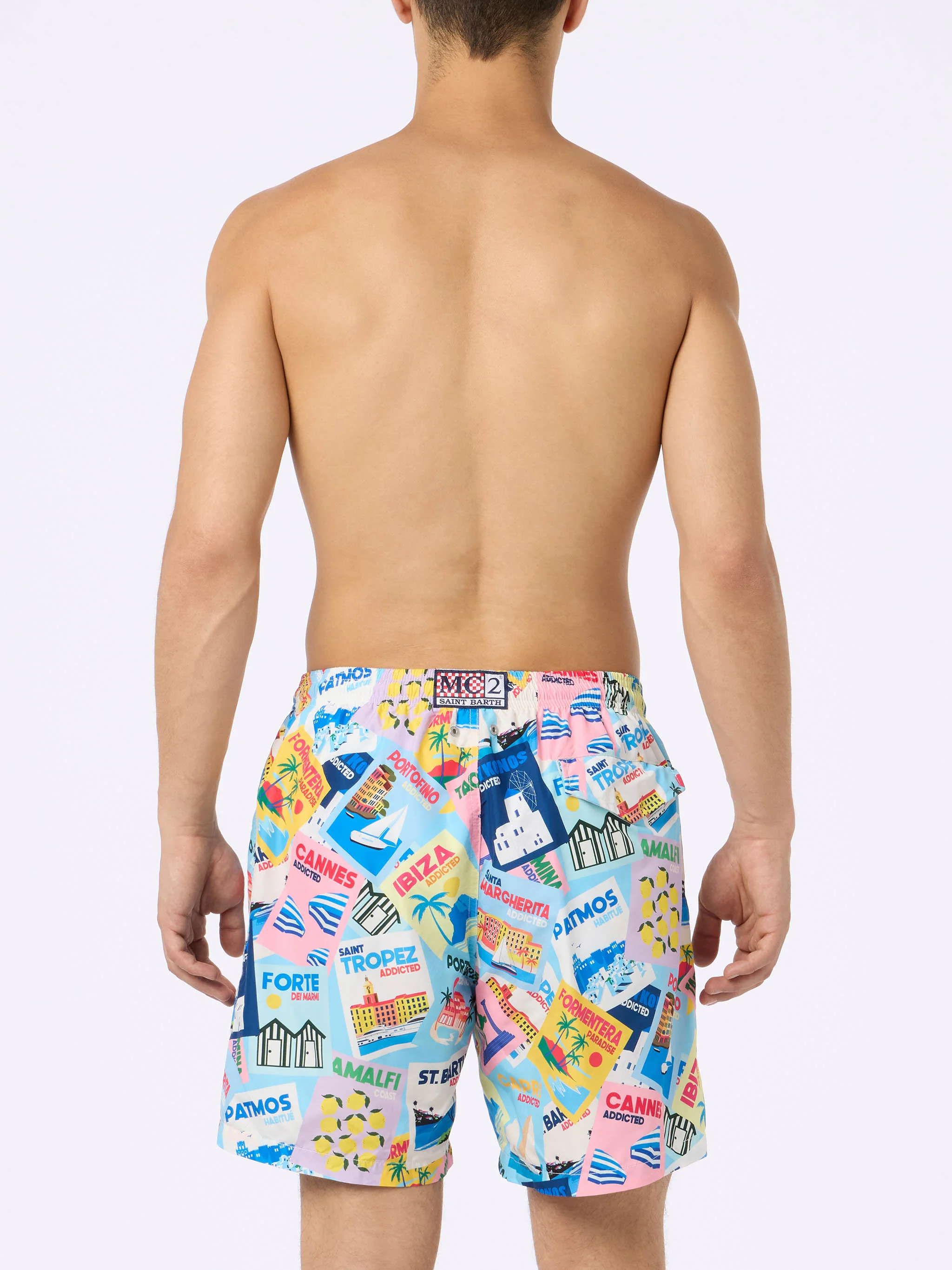 Lighting swim shorts with postcard print - Image 4
