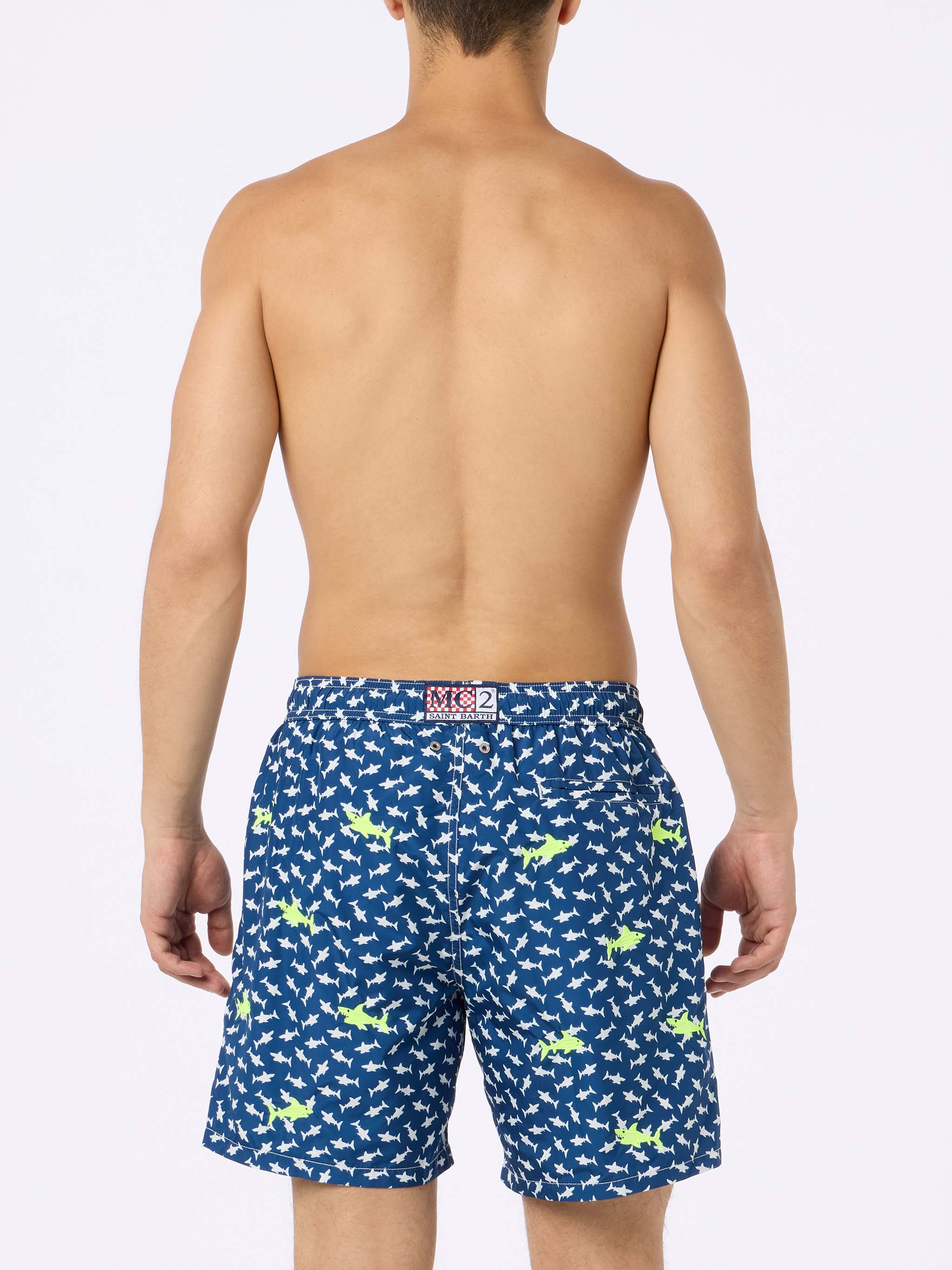 Lighting embroidered sharks swim shorts - Image 4