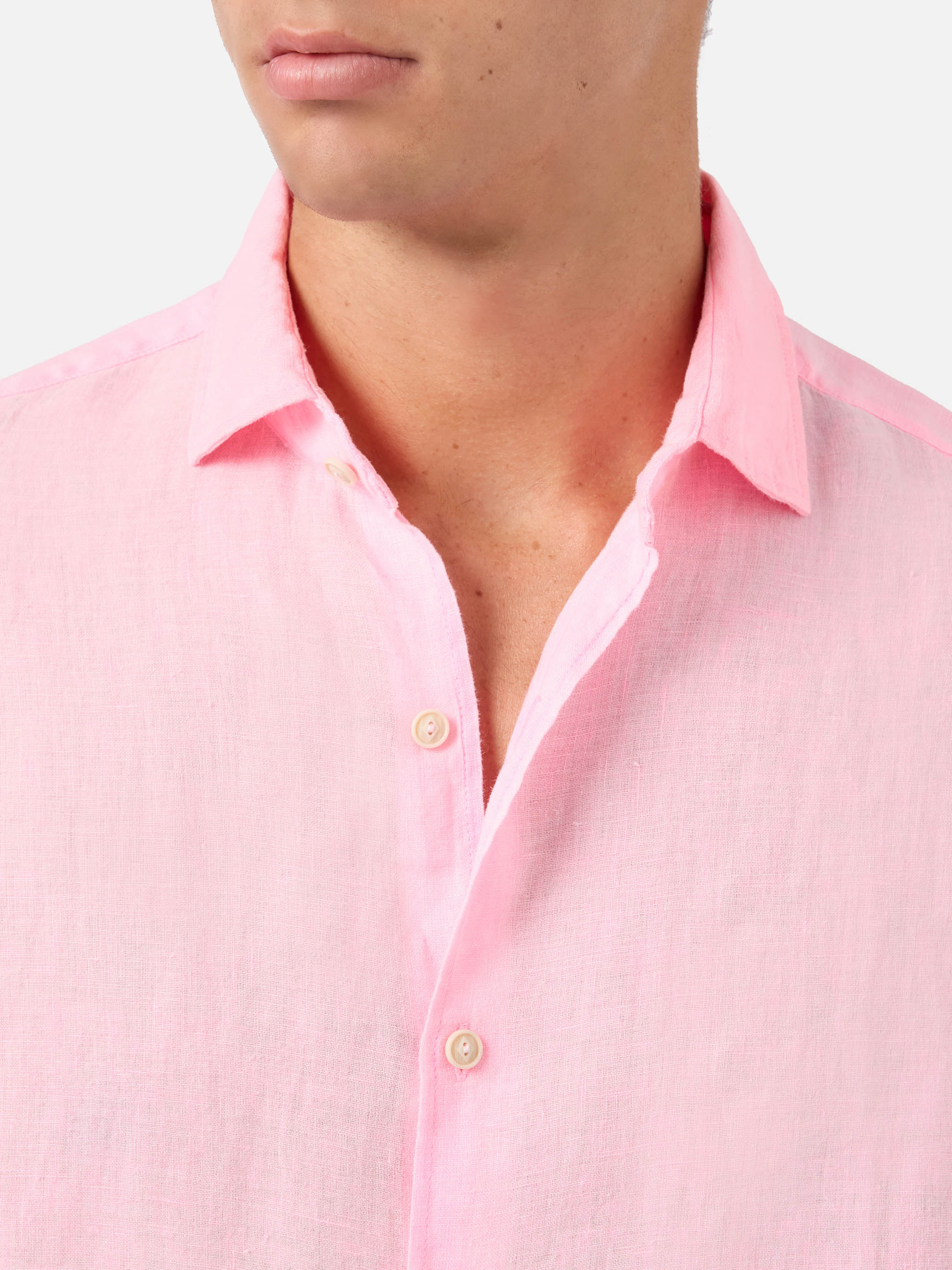 Pamplona watercolor pink linen shirt - Image 2