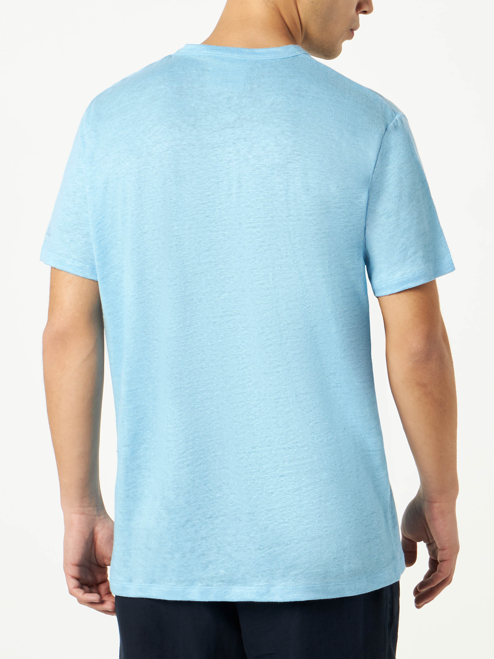 Light blue linen Ecstasea T-shirt - Image 4
