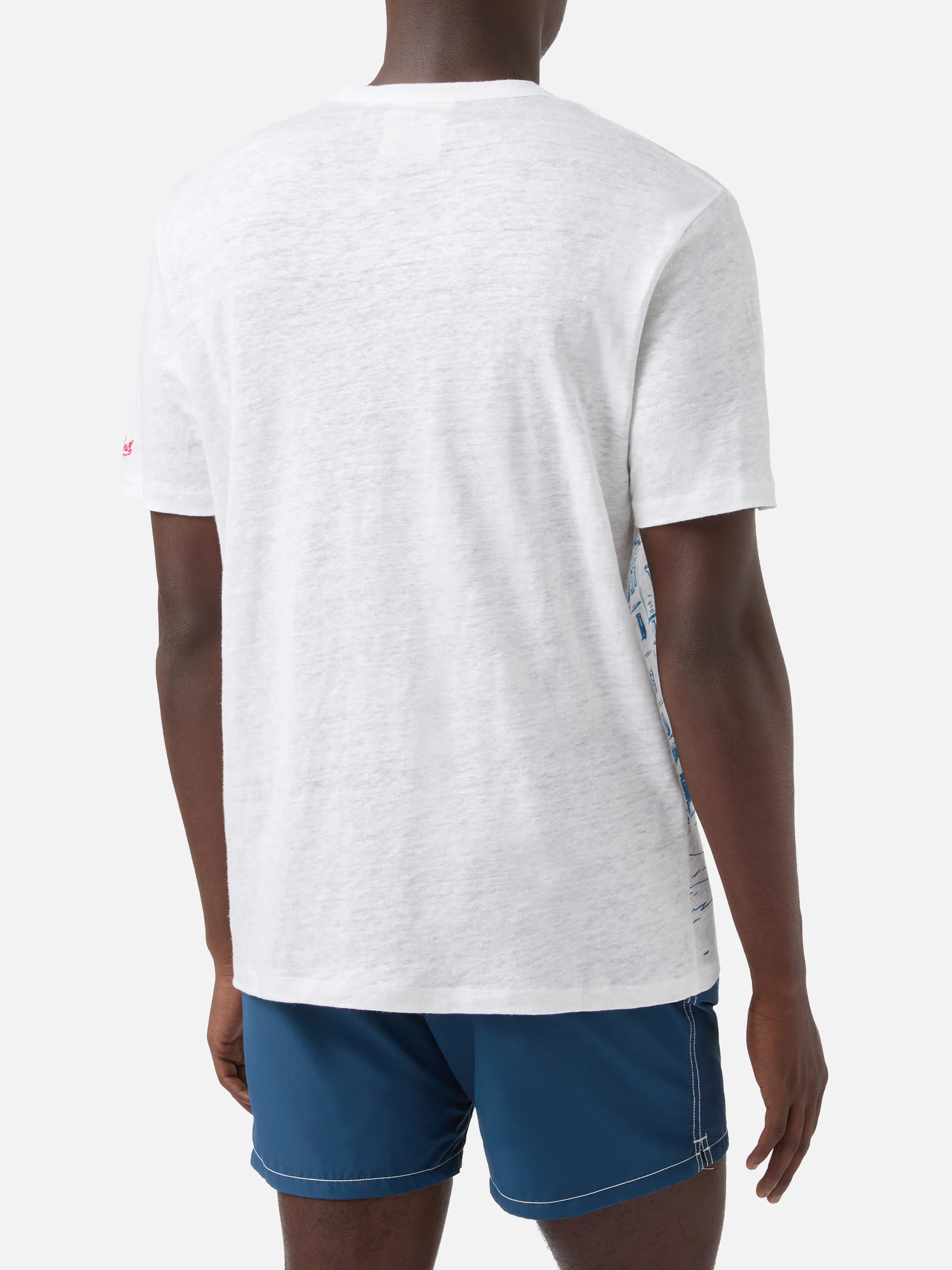 Ecstasea linen jersey t-shirt with Portofino print - Image 4