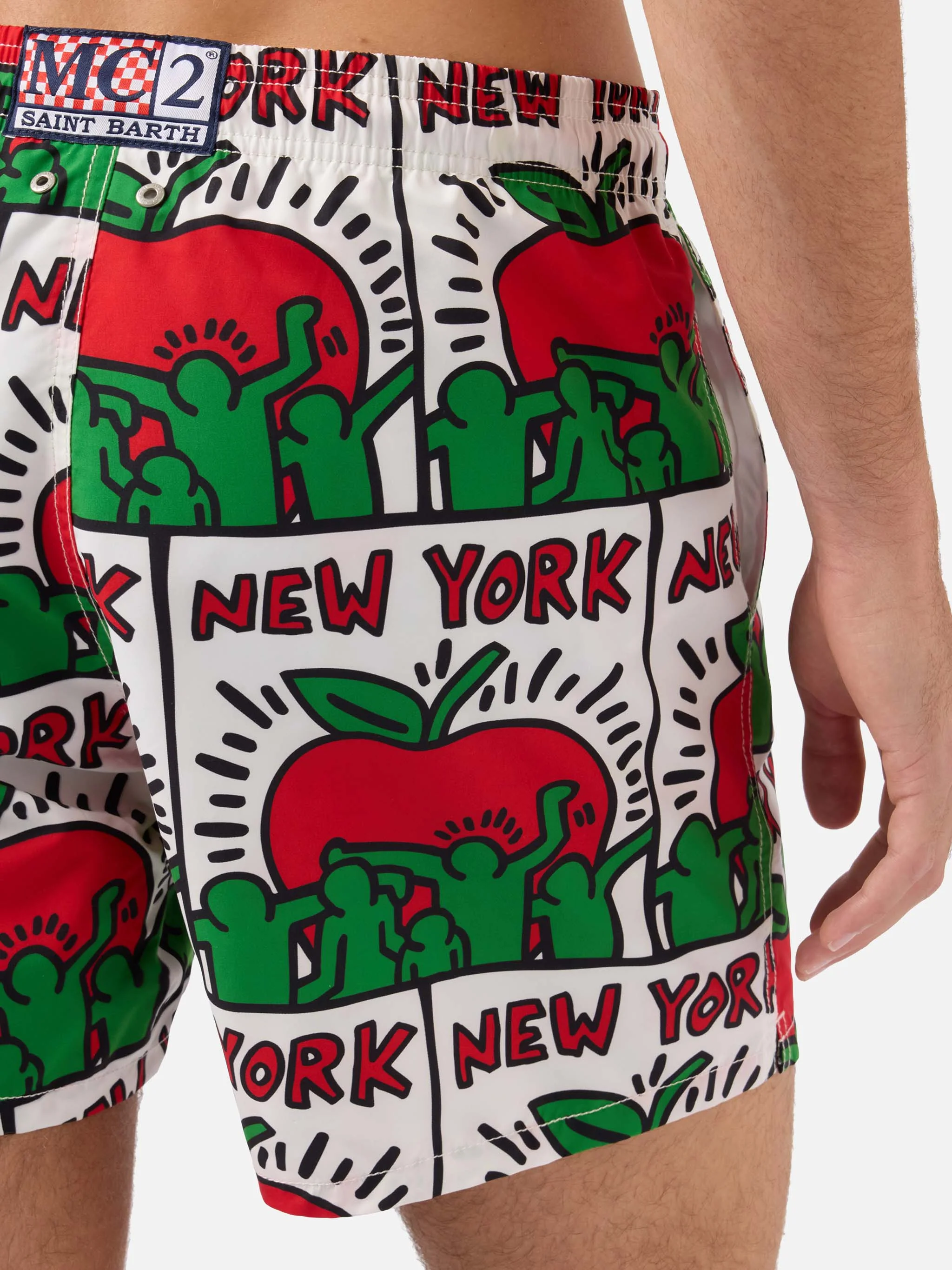 Gustavia white Keith Haring NY placed print swim shorts | Special Edition - Image 6
