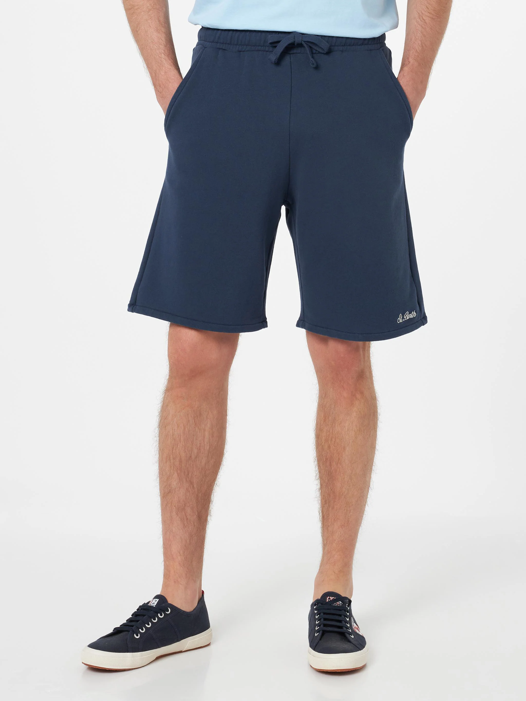 Randle navy blue cotton bermuda shorts