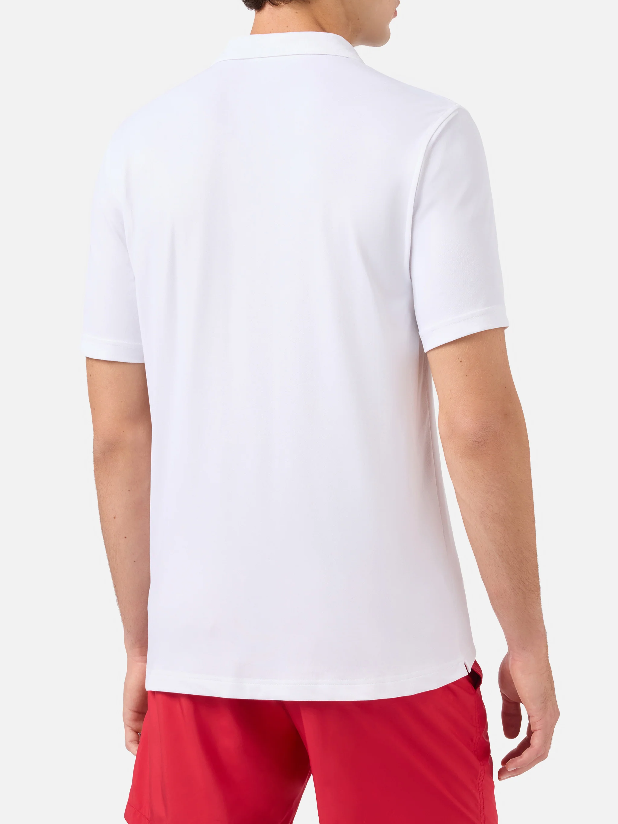 Camber cream technical piqué polo shirt - Image 3