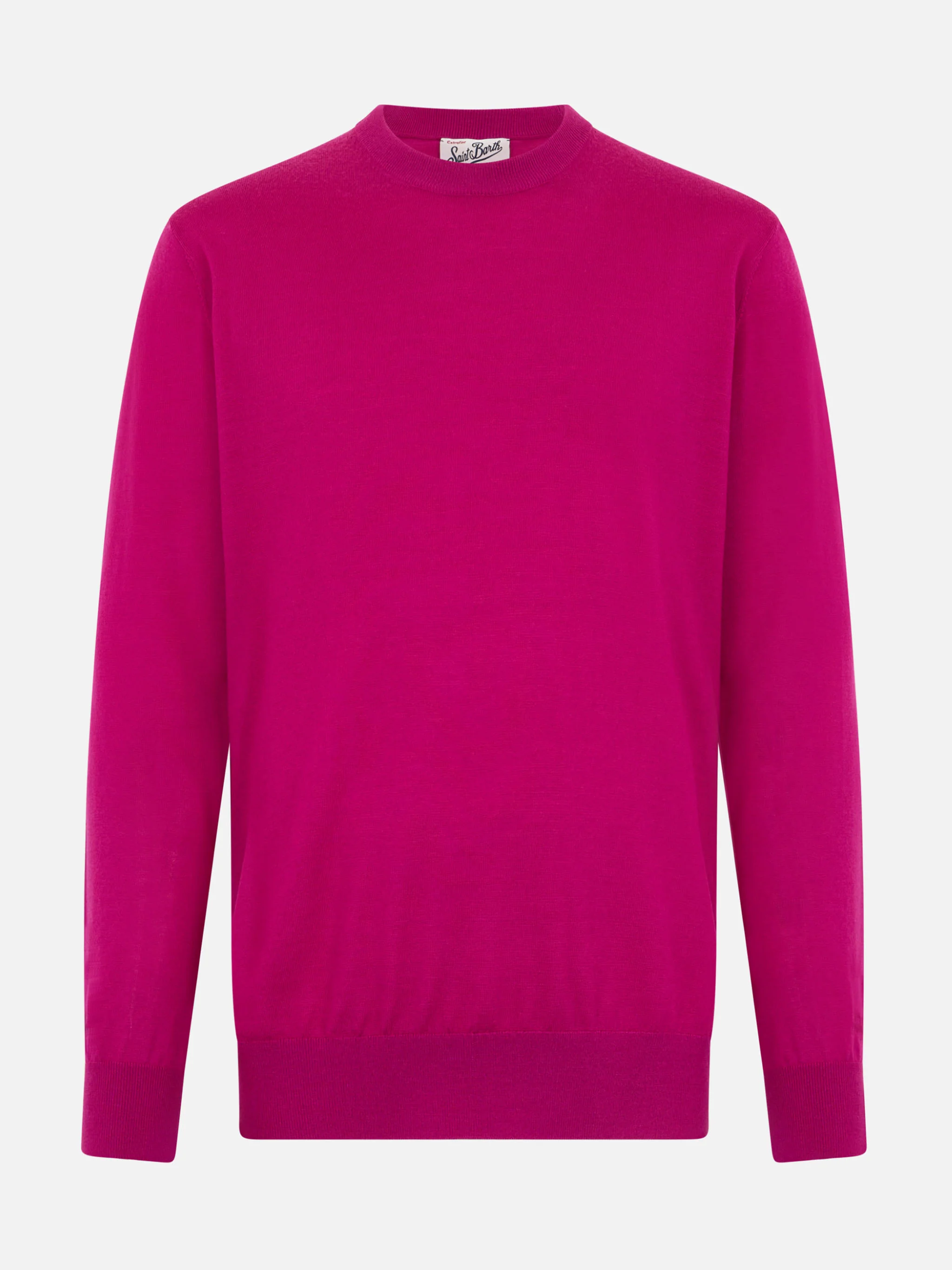 Crewneck sweater Regent in 100% peony MERINO WOOL - Image 4