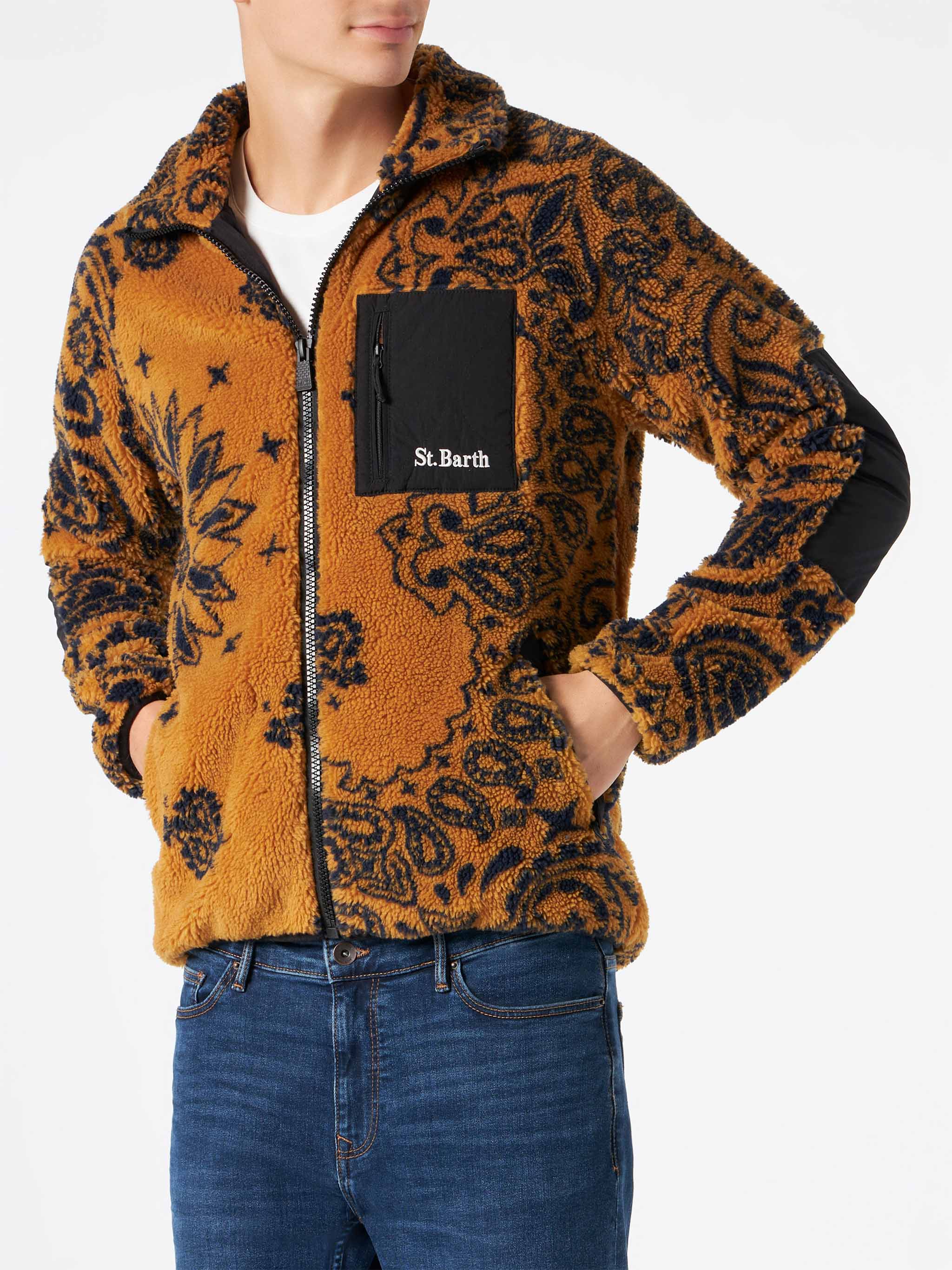 Keystone sherpa jacket ochre pattern