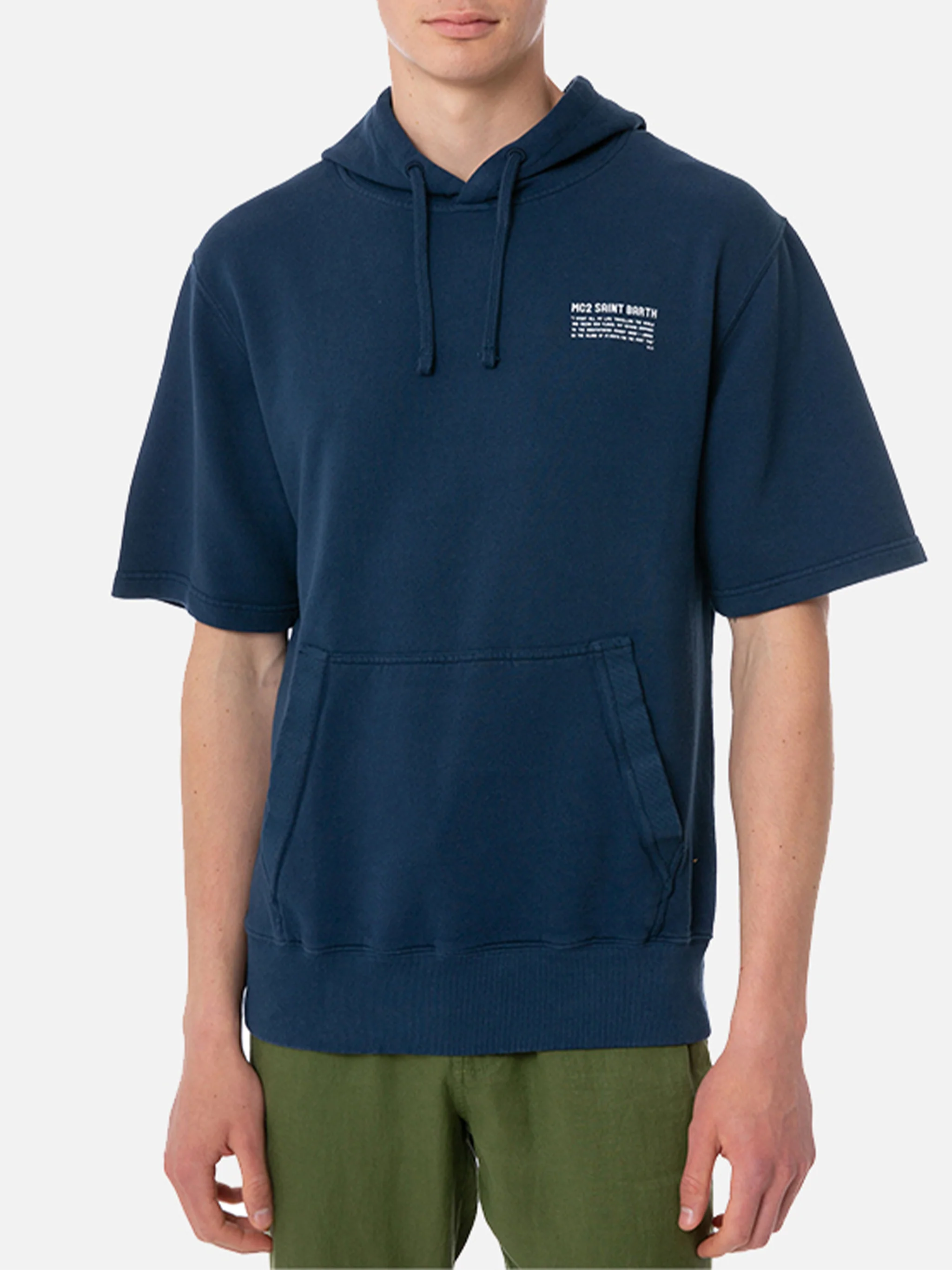 Mike navy short-sleeve hoodie