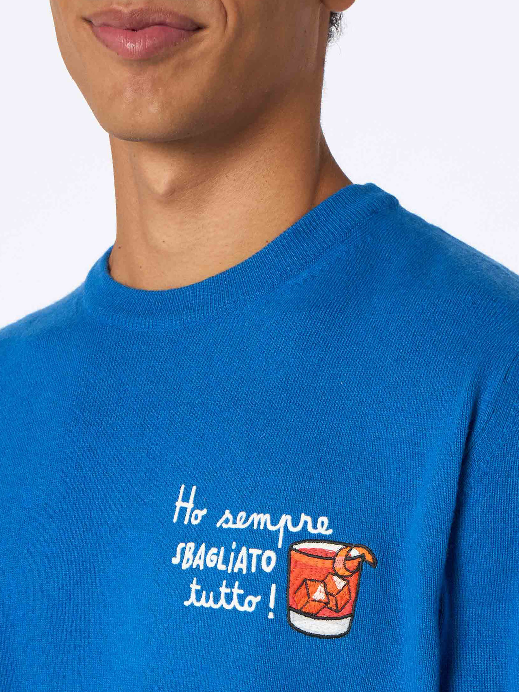 Crewneck sweater Heron with Ho sempre sbagliato tutto embroidery