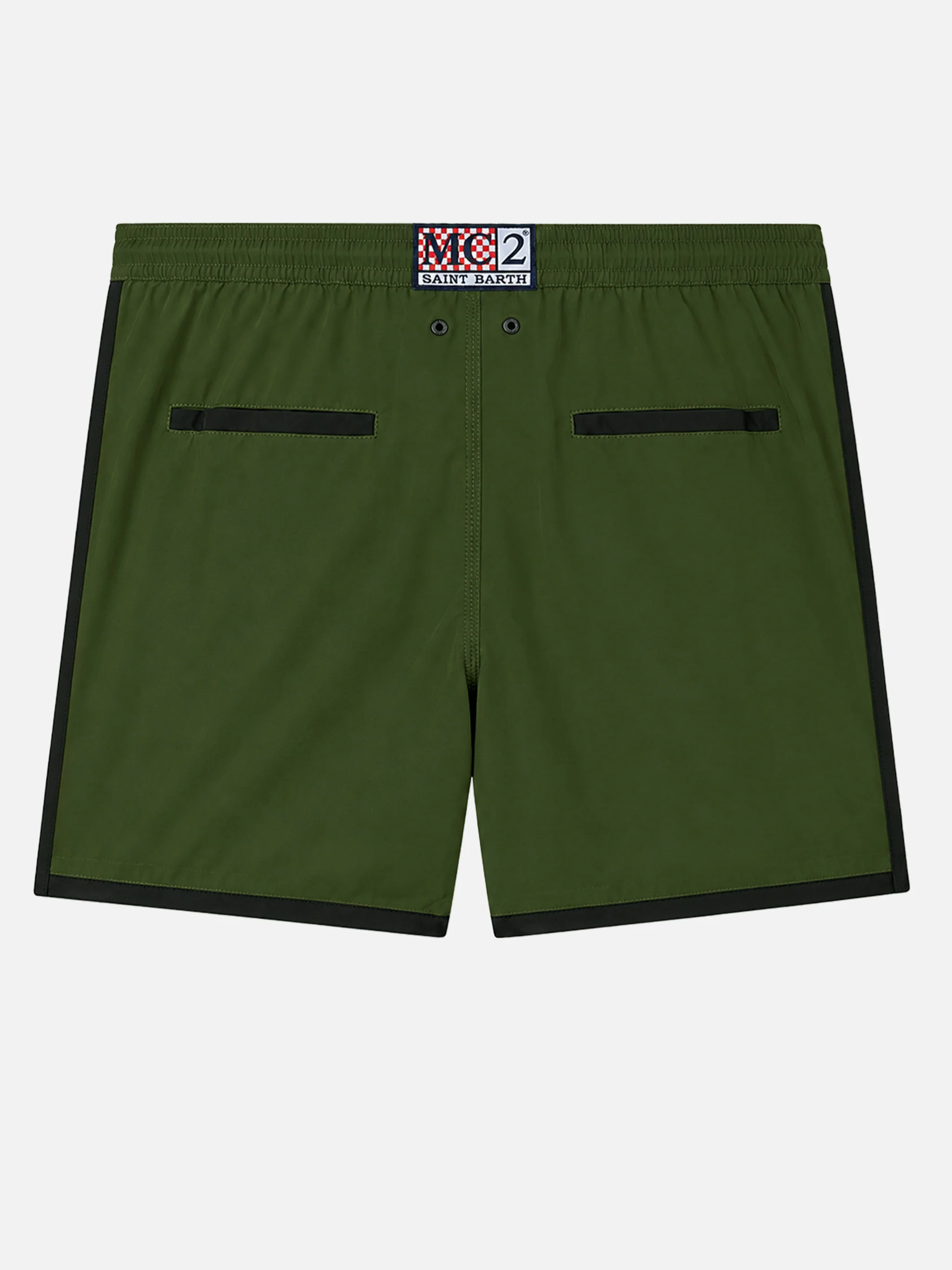 Alphaclub military green technical fabric swim shorts - Image 2