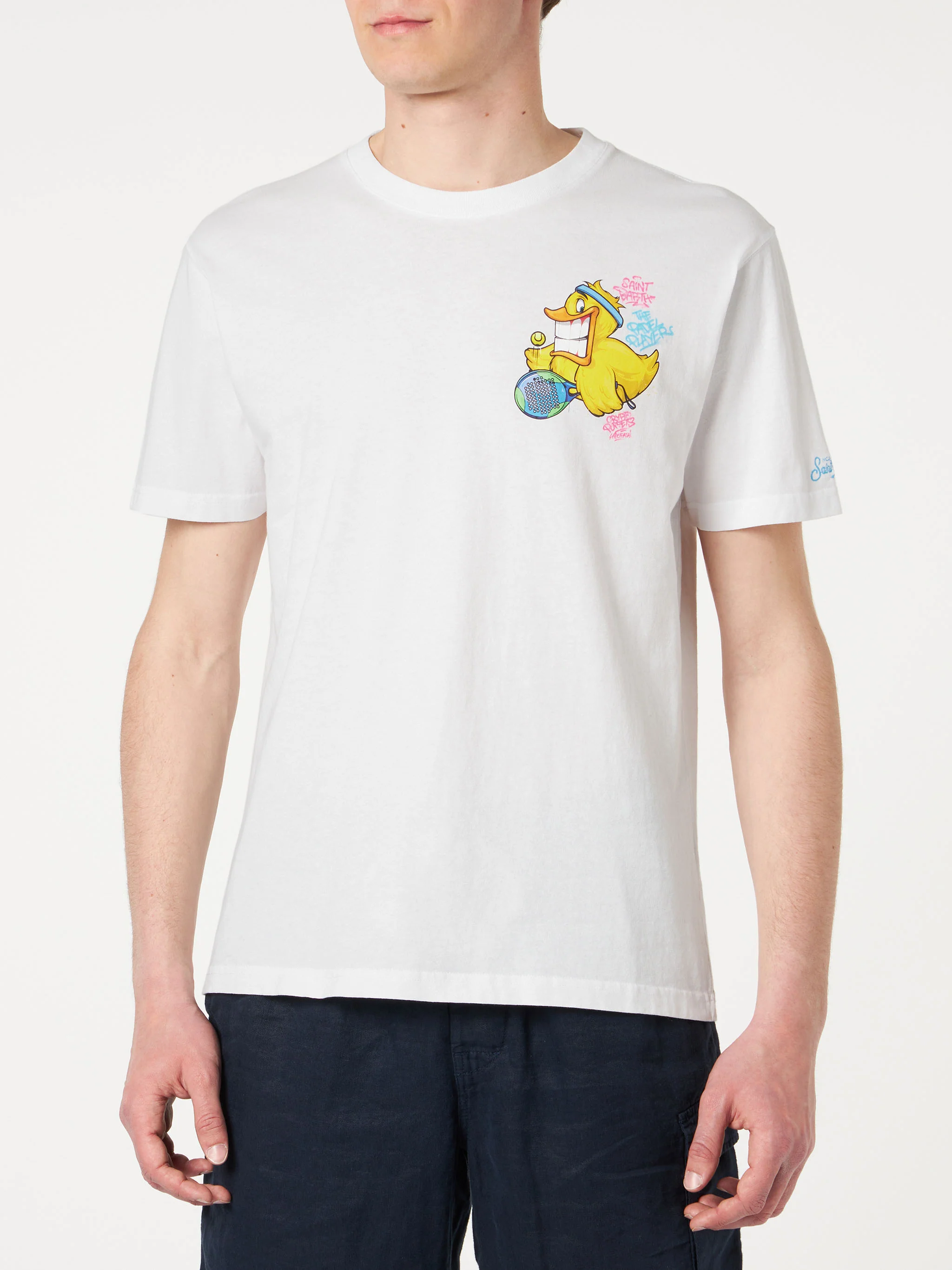 Portofino white cotton Crypto duck padel t-shirt | Special Edition - Image 3