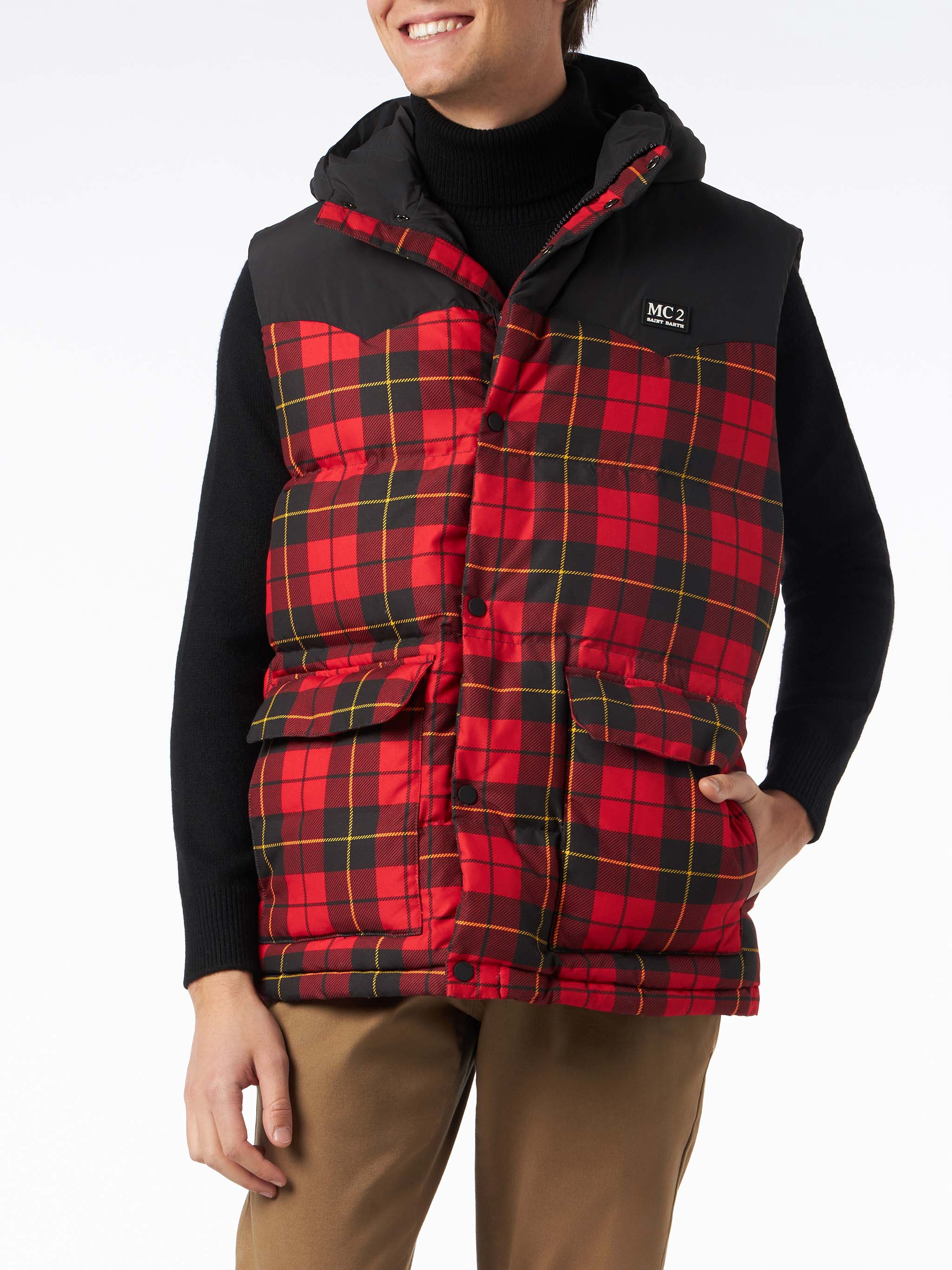 Klosters tartan down vest