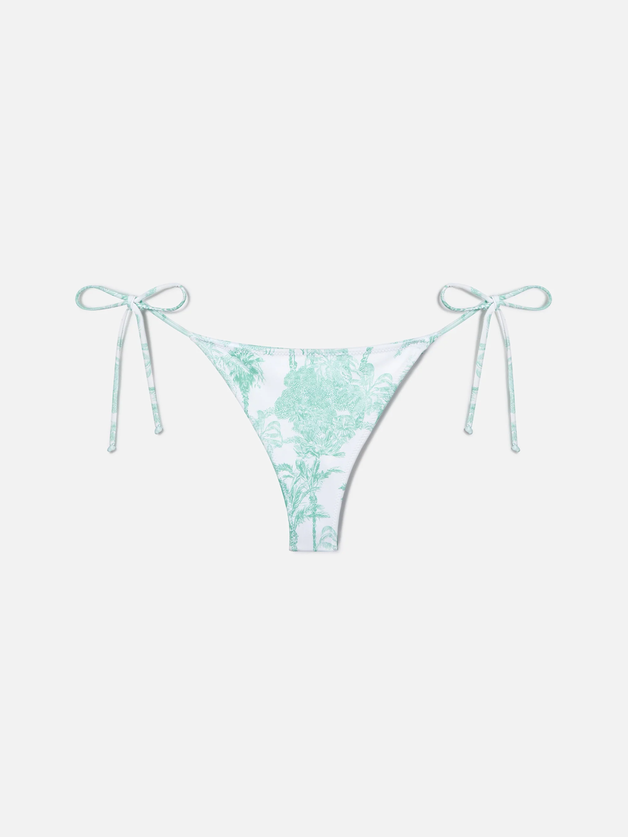 Marielle brazilian bikini bottoms with green toile de jouy print