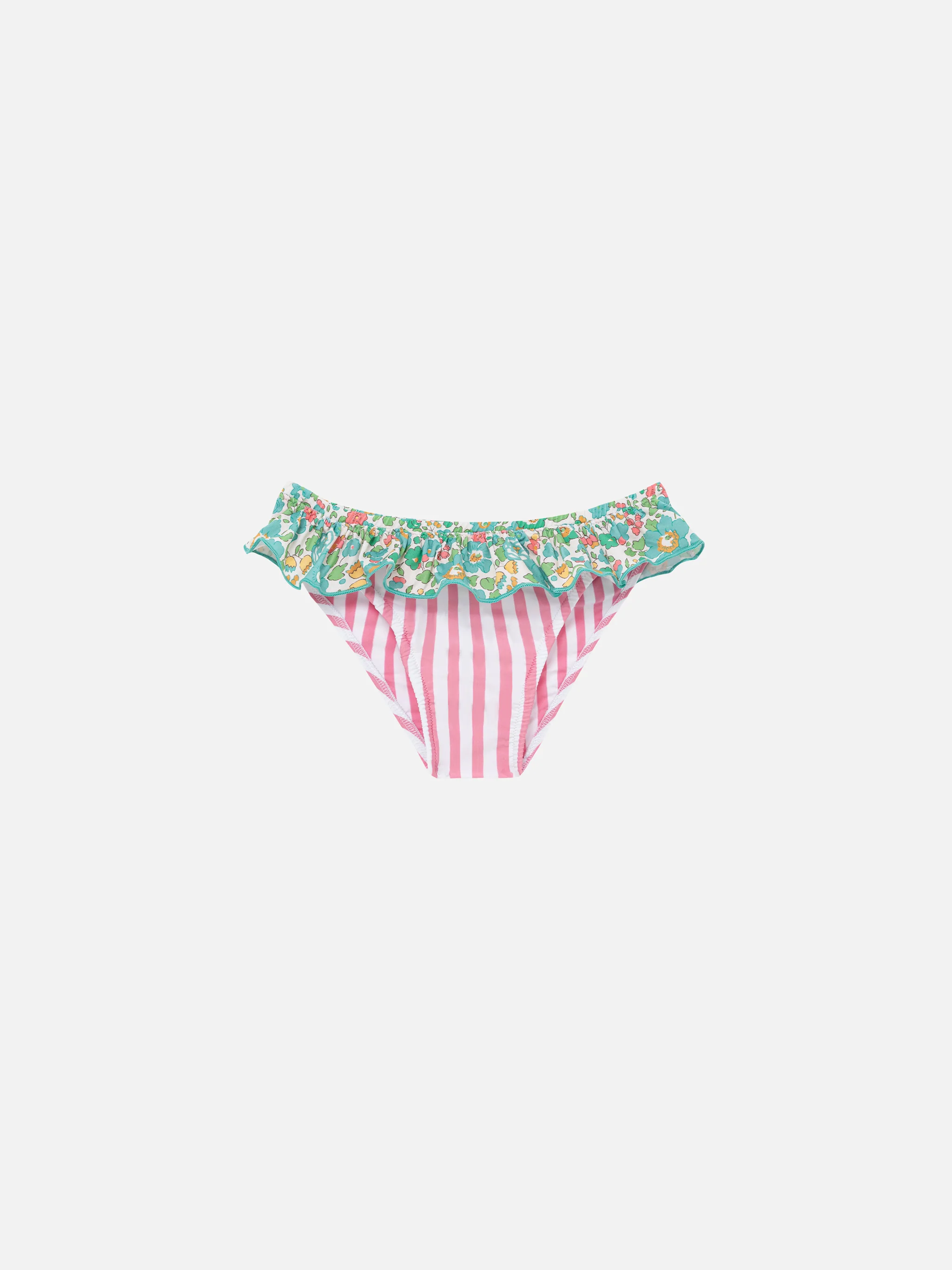 Melly ruffled swim briefs with Betsy patch print | MADE WITH LIBERTY FABRIC