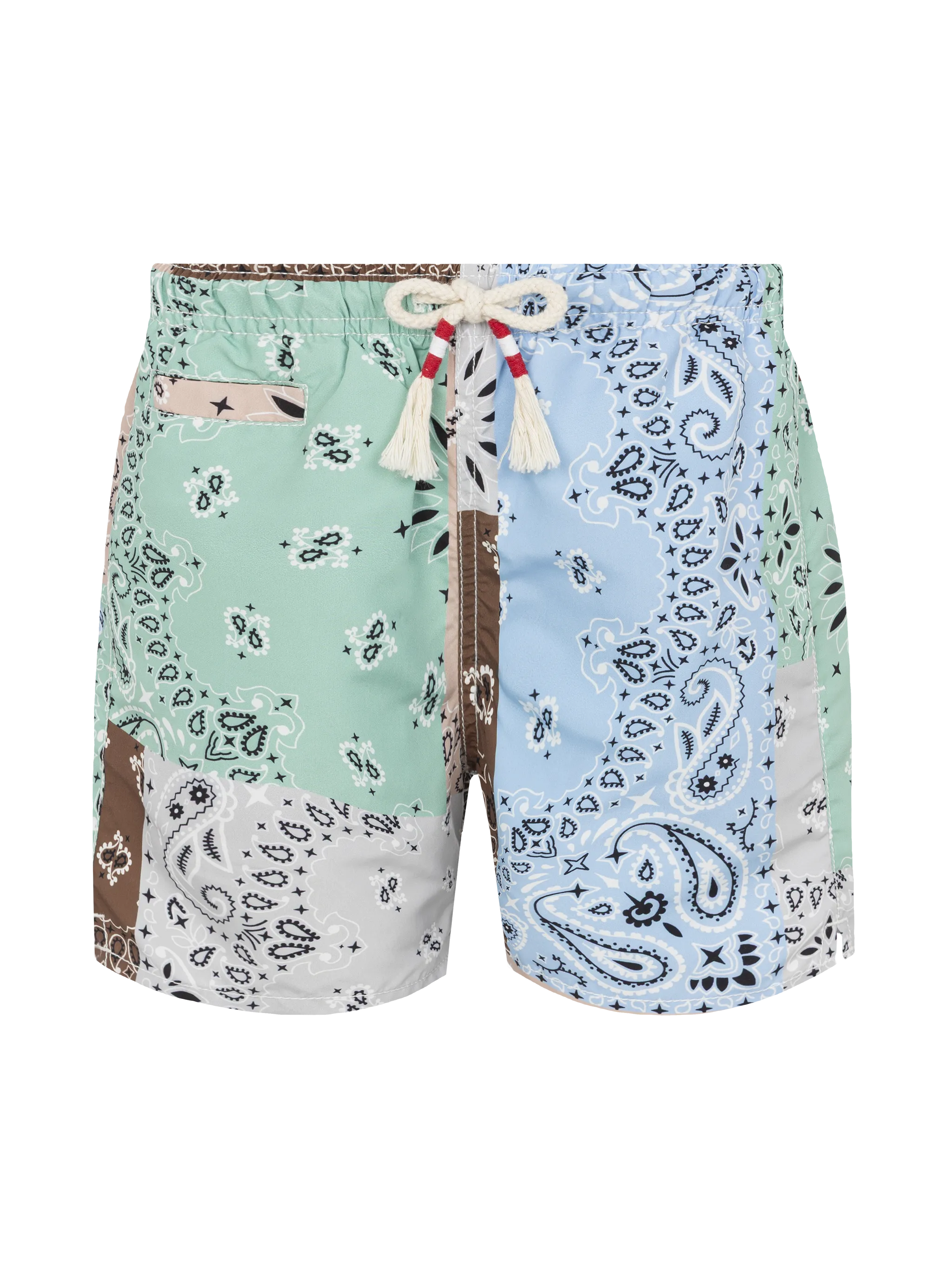 Mid-length swim-shorts Caprese Jr with bandana patch print