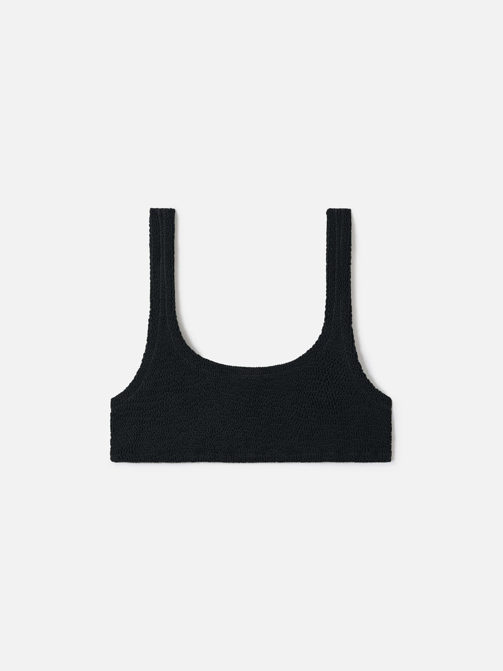 Naima bralette bikini top in black crinkle fabric