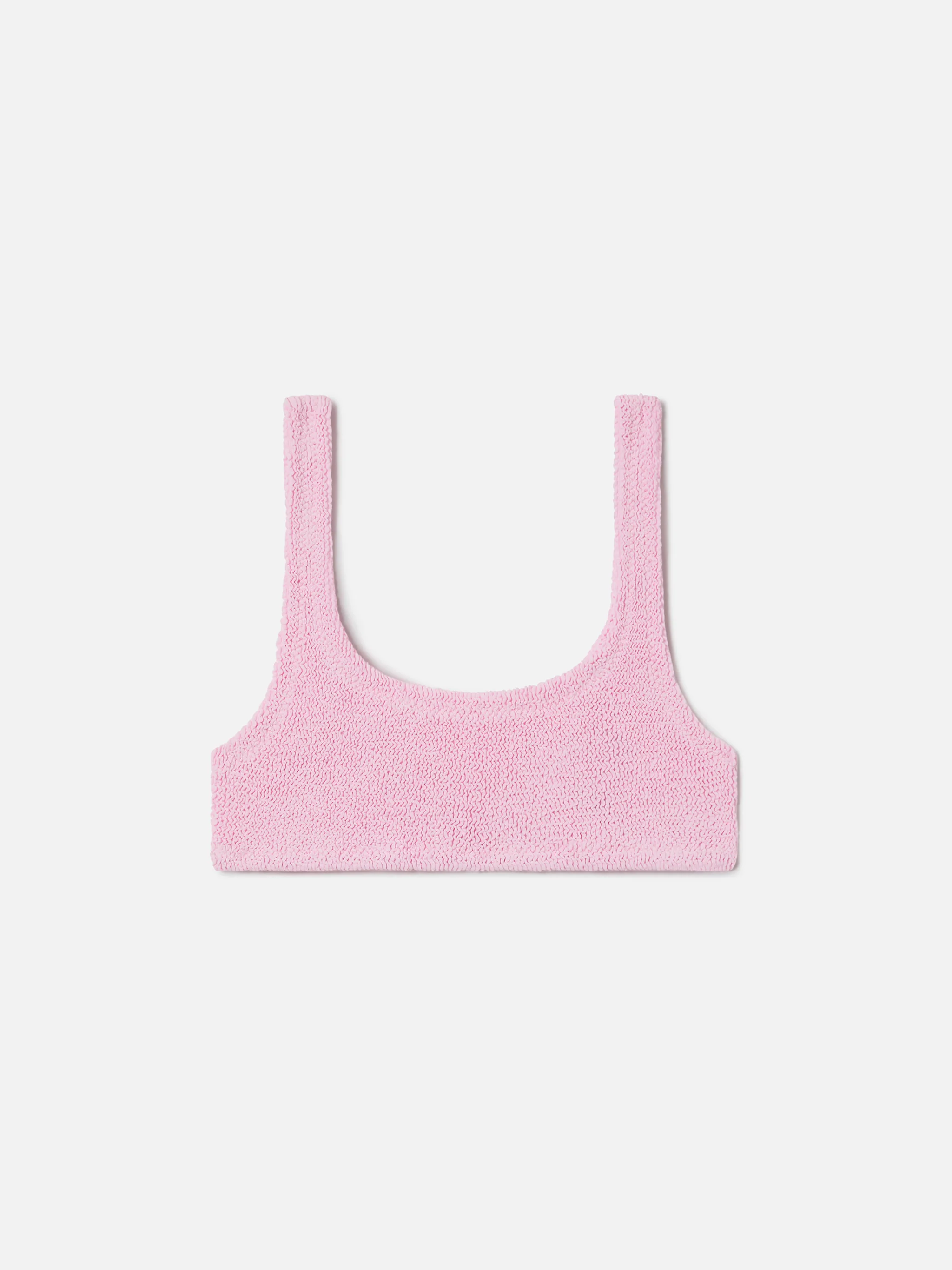Naima bralette bikini top in pink crinkle fabric