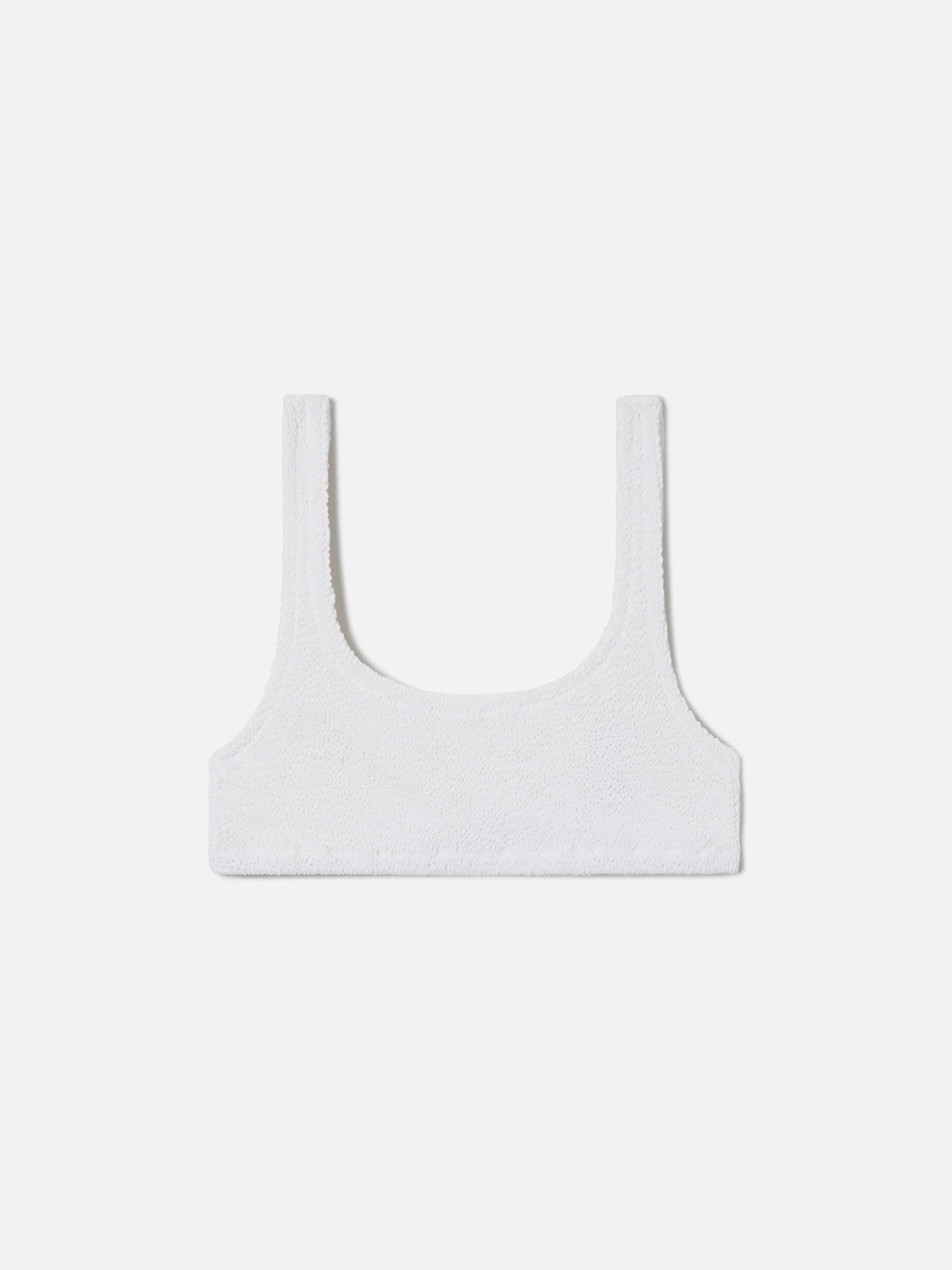 Naima bralette bikini top in white crinkle fabric
