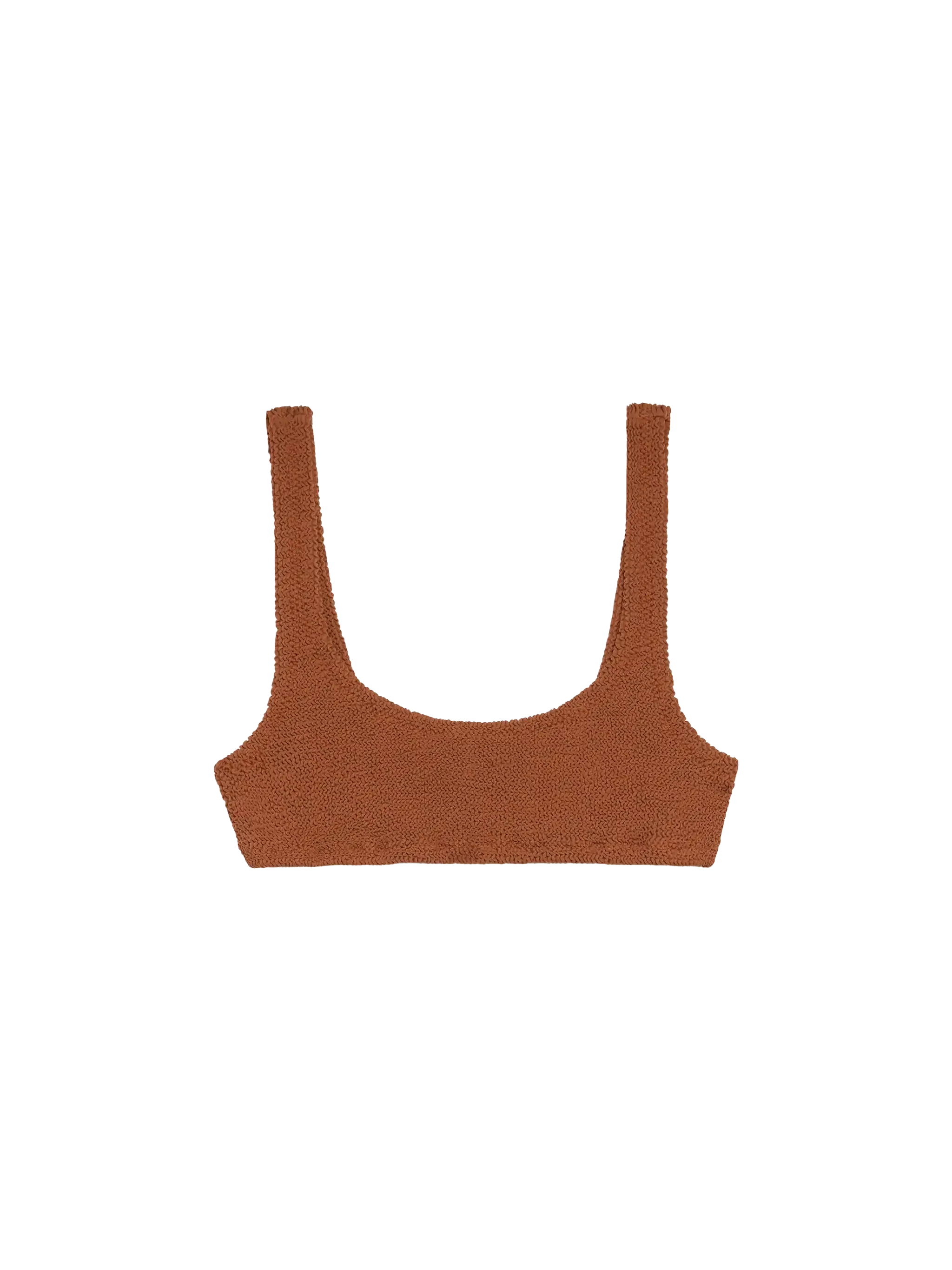 Naima camel brown crinkle classic bralette top